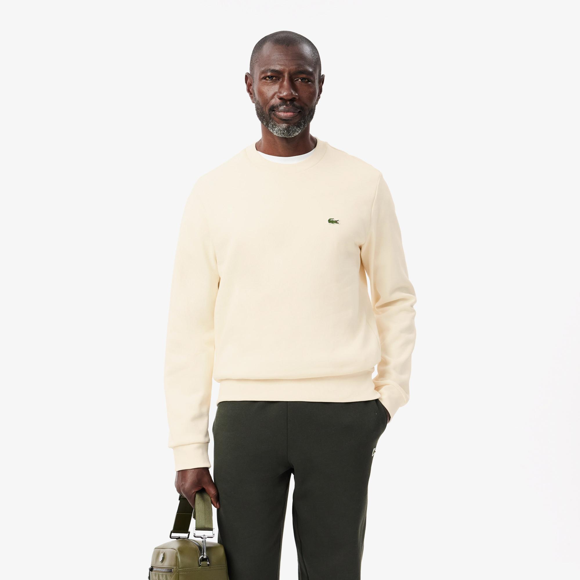 Lacoste Erkek Classic Fit Bisiklet Yaka Krem Sweatshirt