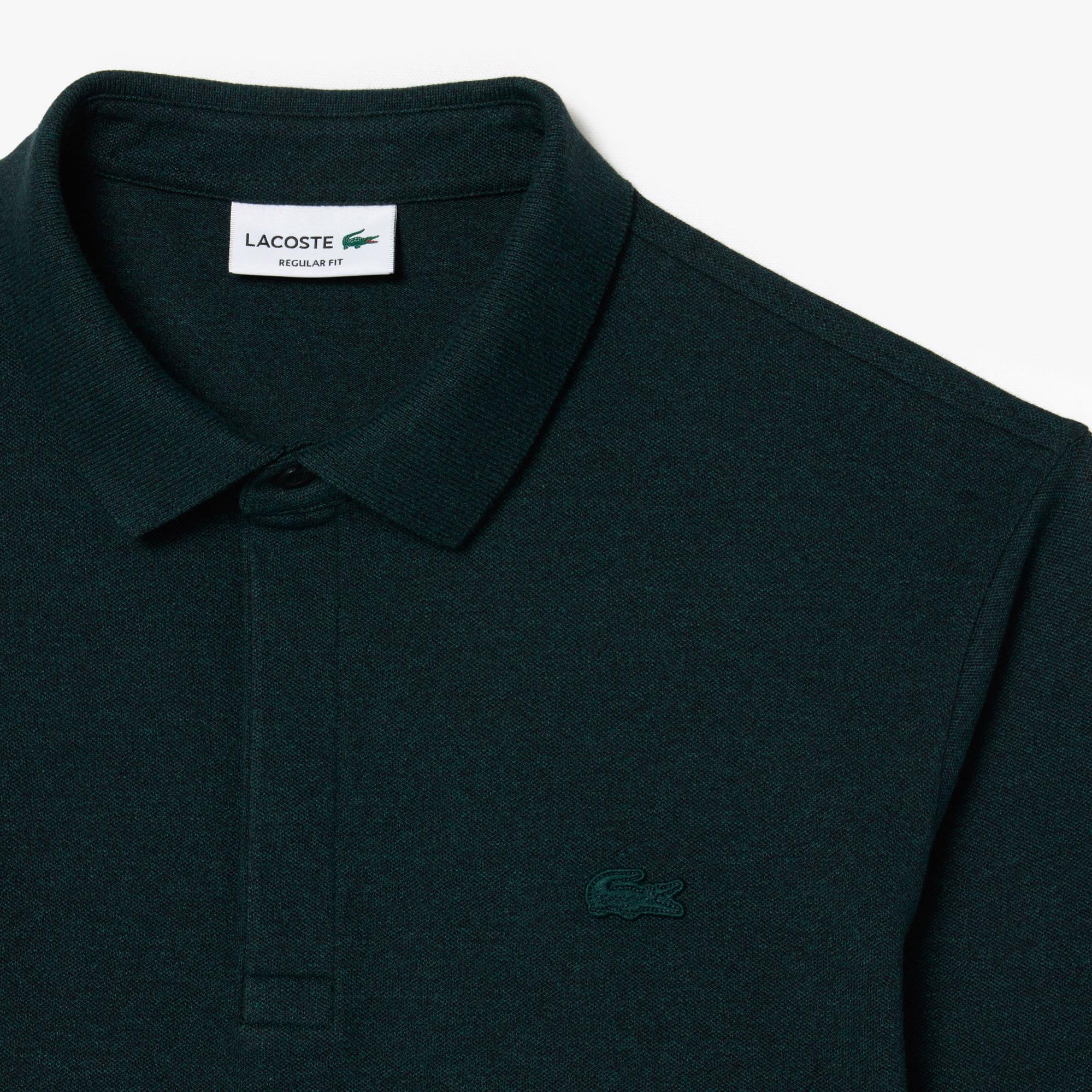 Lacoste Paris Erkek Regular Fit Uzun Kollu Koyu Yeşil Polo