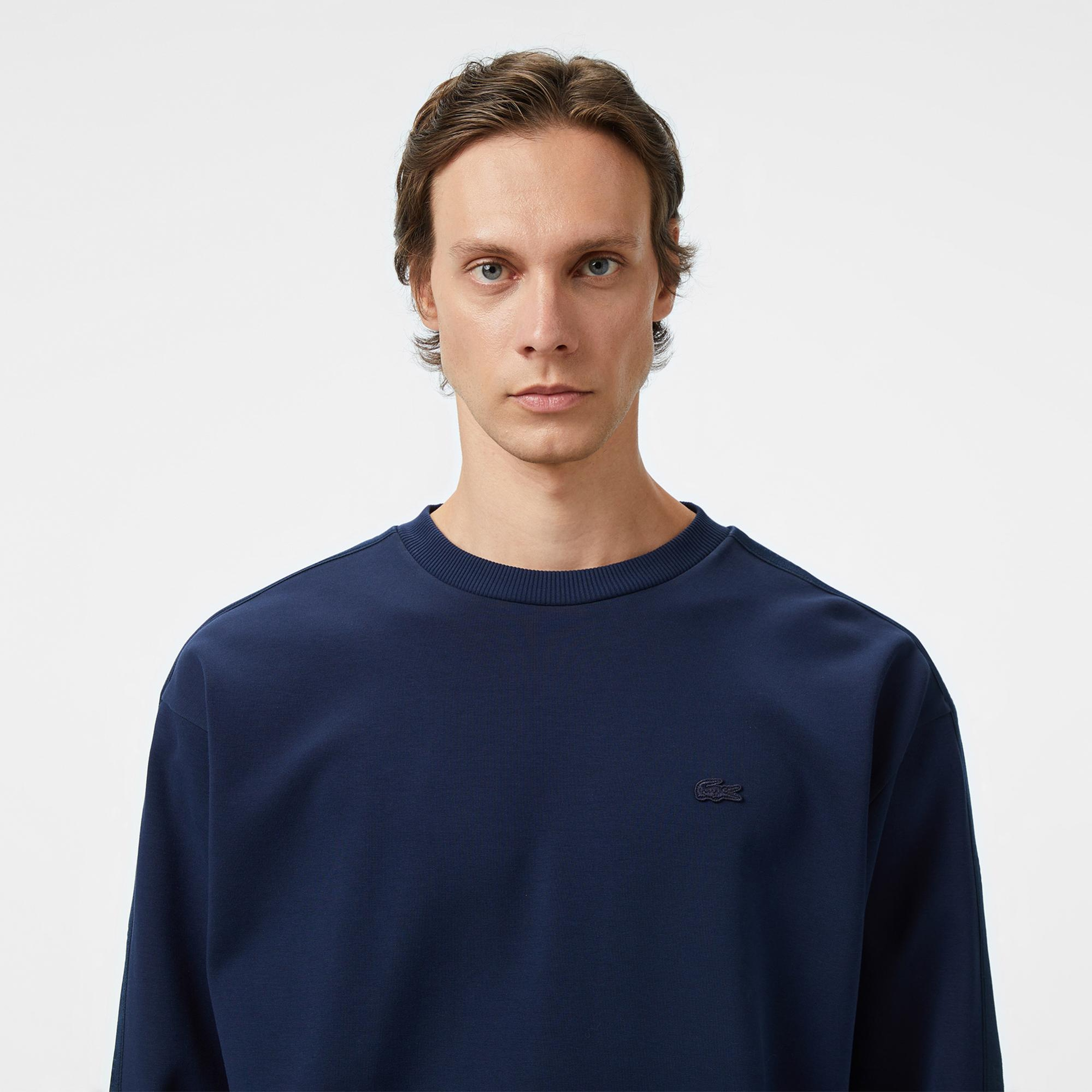 Lacoste Erkek Relaxed Fit Bisiklet Yaka Lacivert Sweatshirt