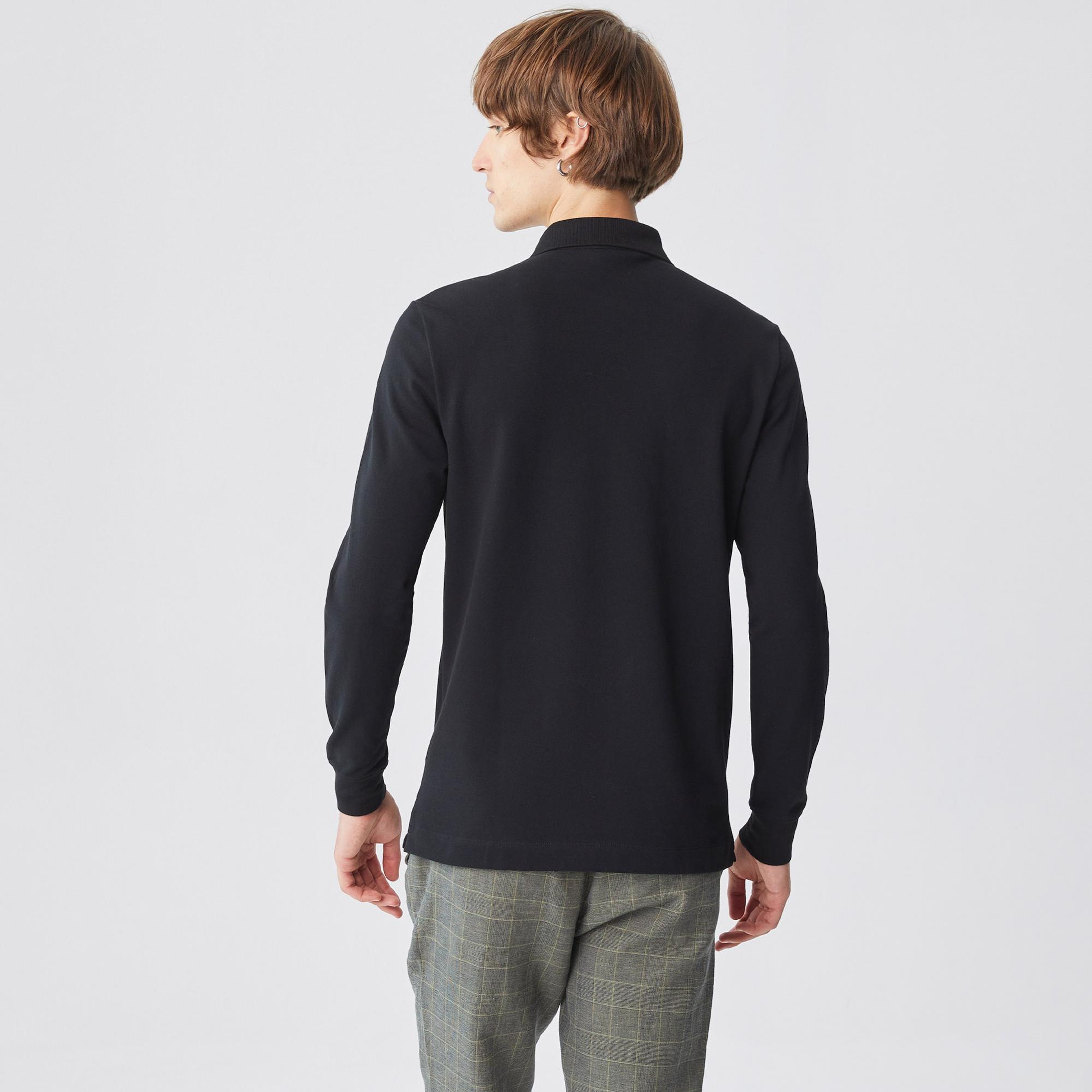 Lacoste Paris Erkek Regular Fit Uzun Kollu Siyah Polo