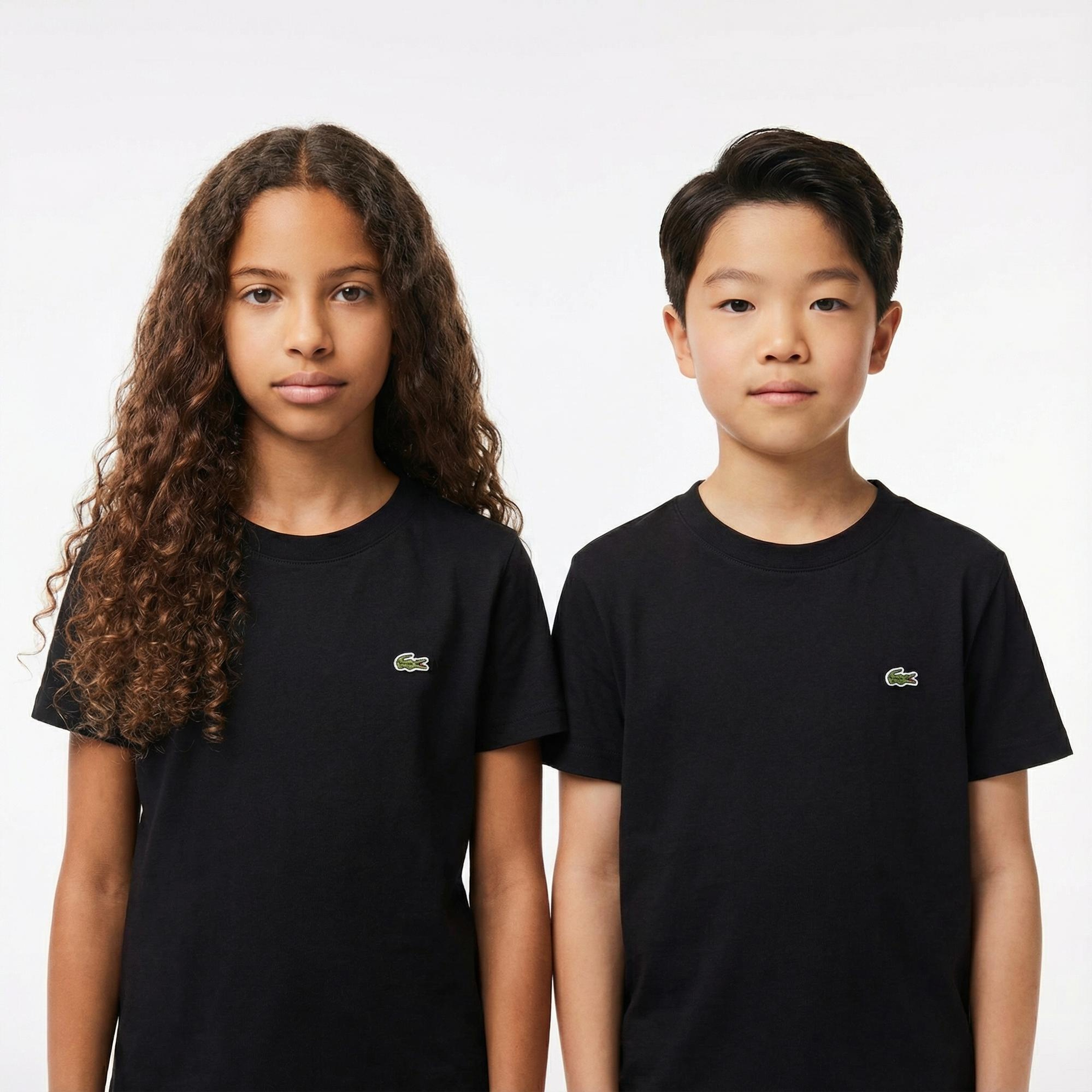 Lacoste Çocuk Bisiklet Yaka Siyah T-Shirt