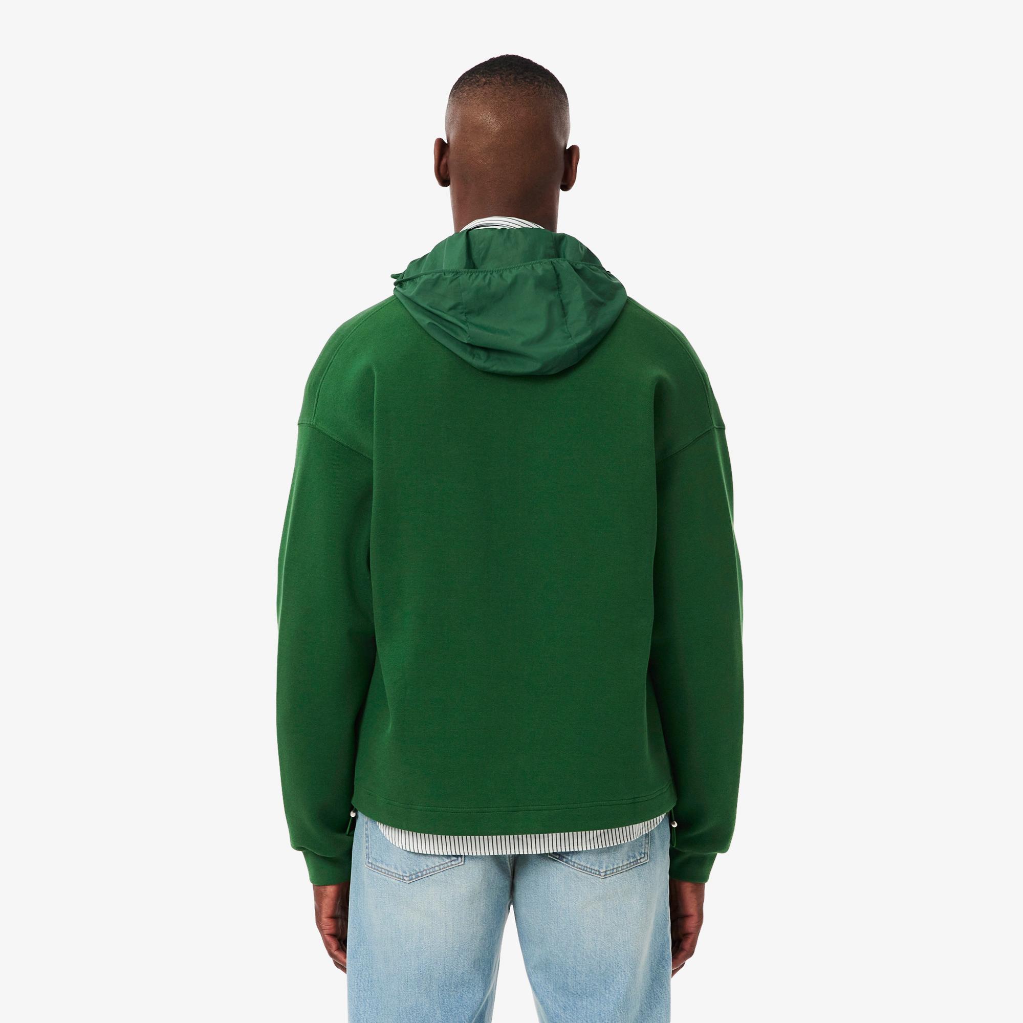Lacoste Erkek Loose Fit Kapüşonlu Yeşil Sweatshirt