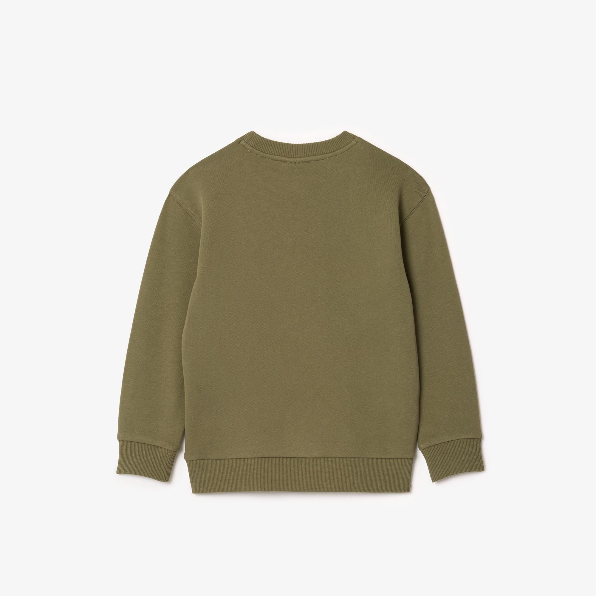 Lacoste Çocuk Bisiklet Yaka Baskılı Haki Sweatshirt