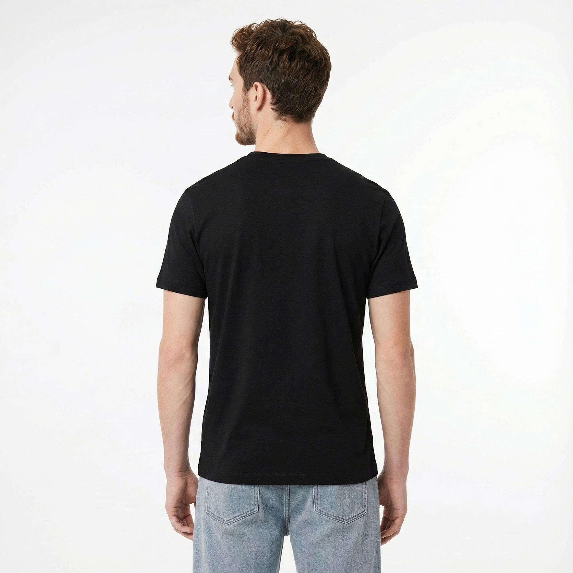 Lacoste Erkek Regular Fit Bisiklet Yaka Baskılı Siyah T-Shirt