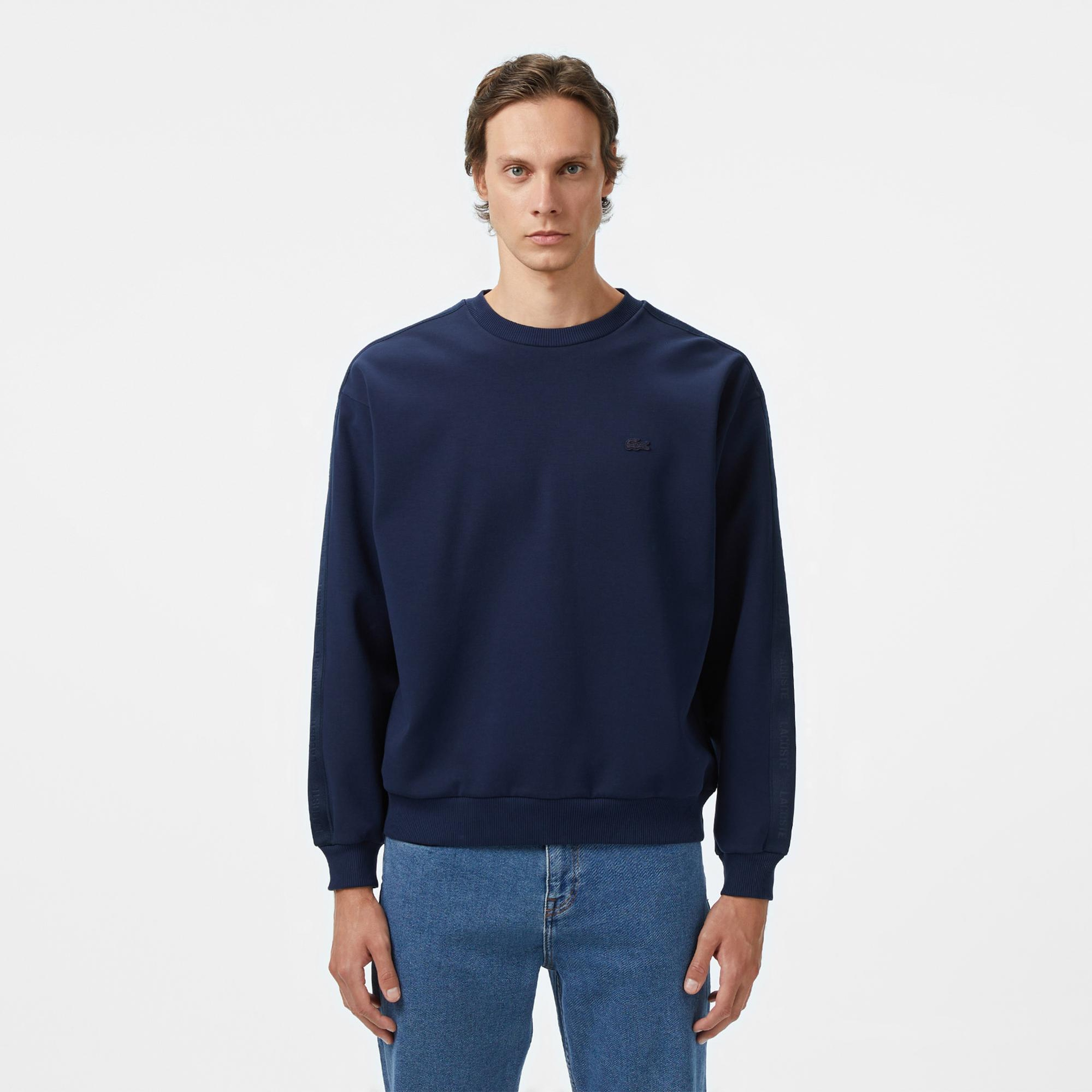 Lacoste Erkek Relaxed Fit Bisiklet Yaka Lacivert Sweatshirt