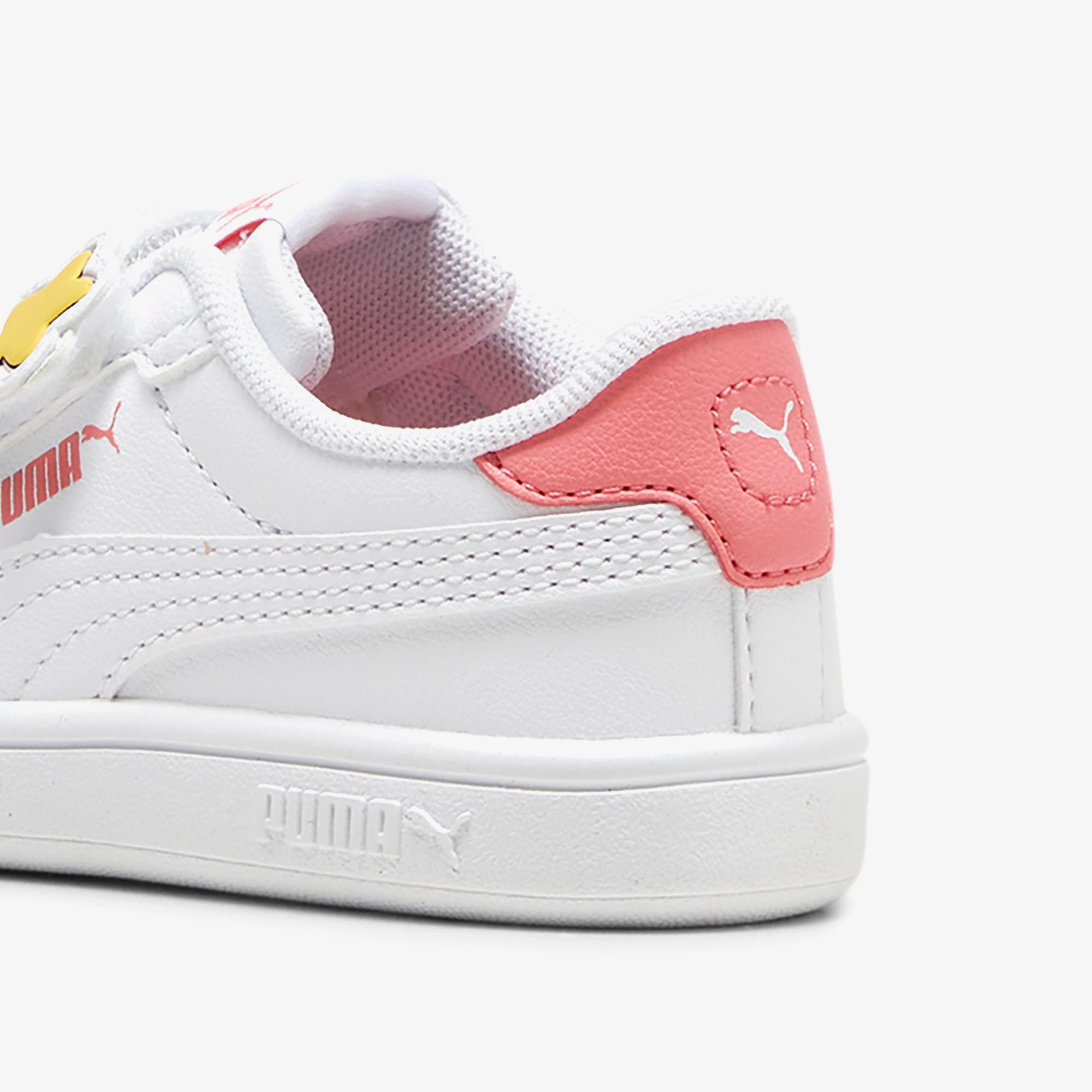 Puma Smash 3.0 Badges V Çocuk Beyaz Spor Ayakkabı