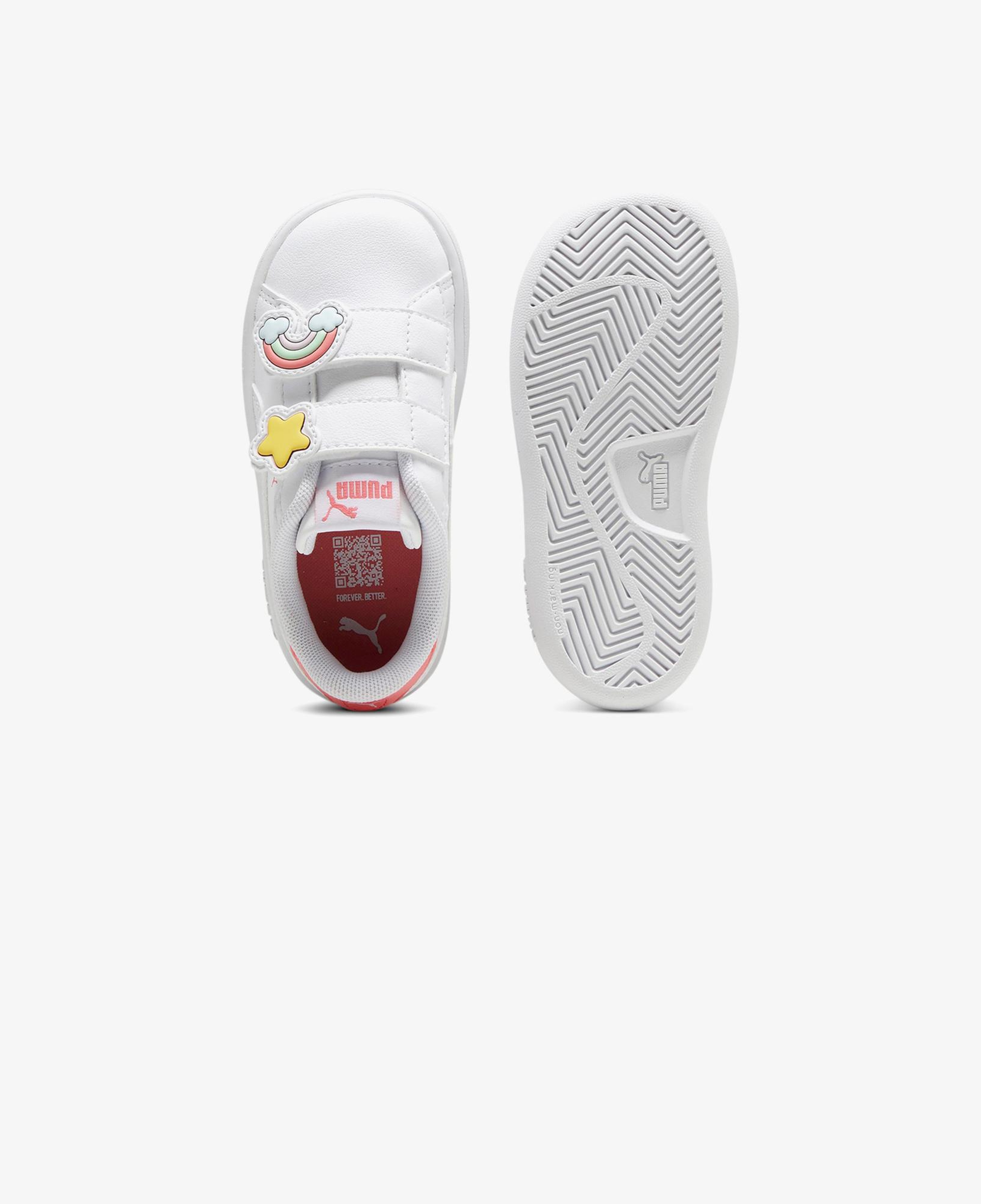 Puma Smash 3.0 Badges V Çocuk Beyaz Spor Ayakkabı