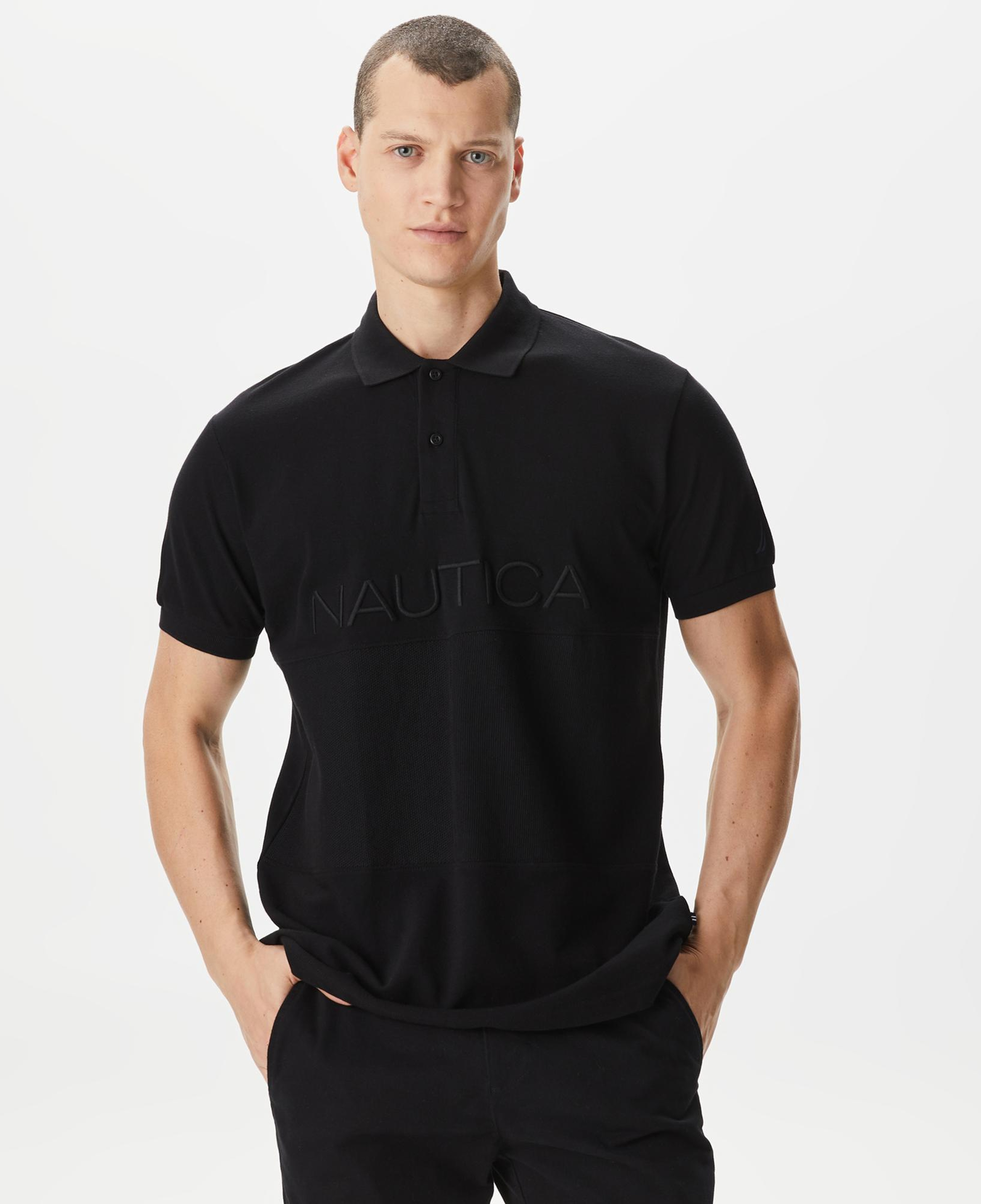 Nautica Erkek Siyah Classic Fit Polo Yaka T-Shirt