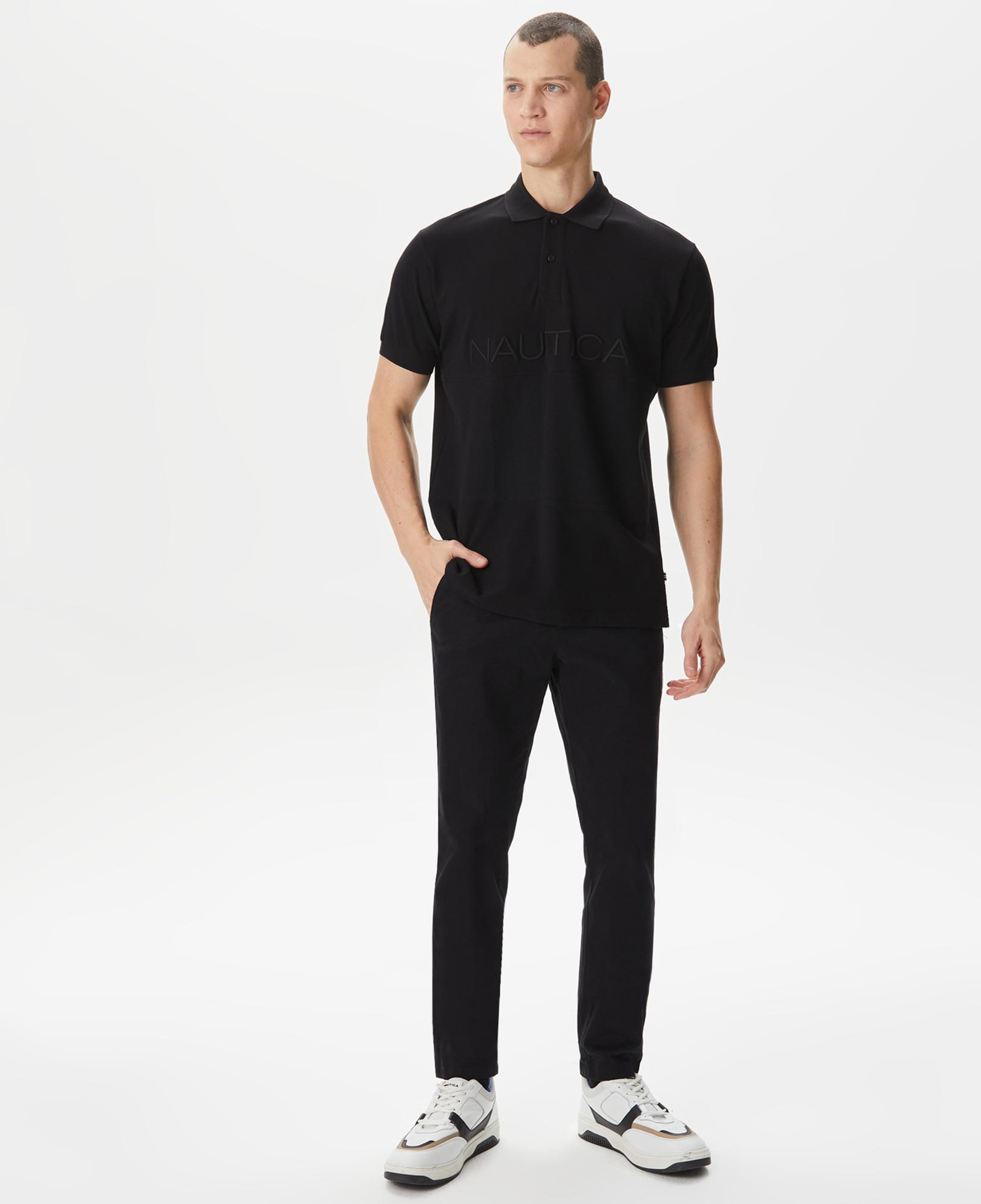 Nautica Erkek Siyah Classic Fit Polo Yaka T-Shirt