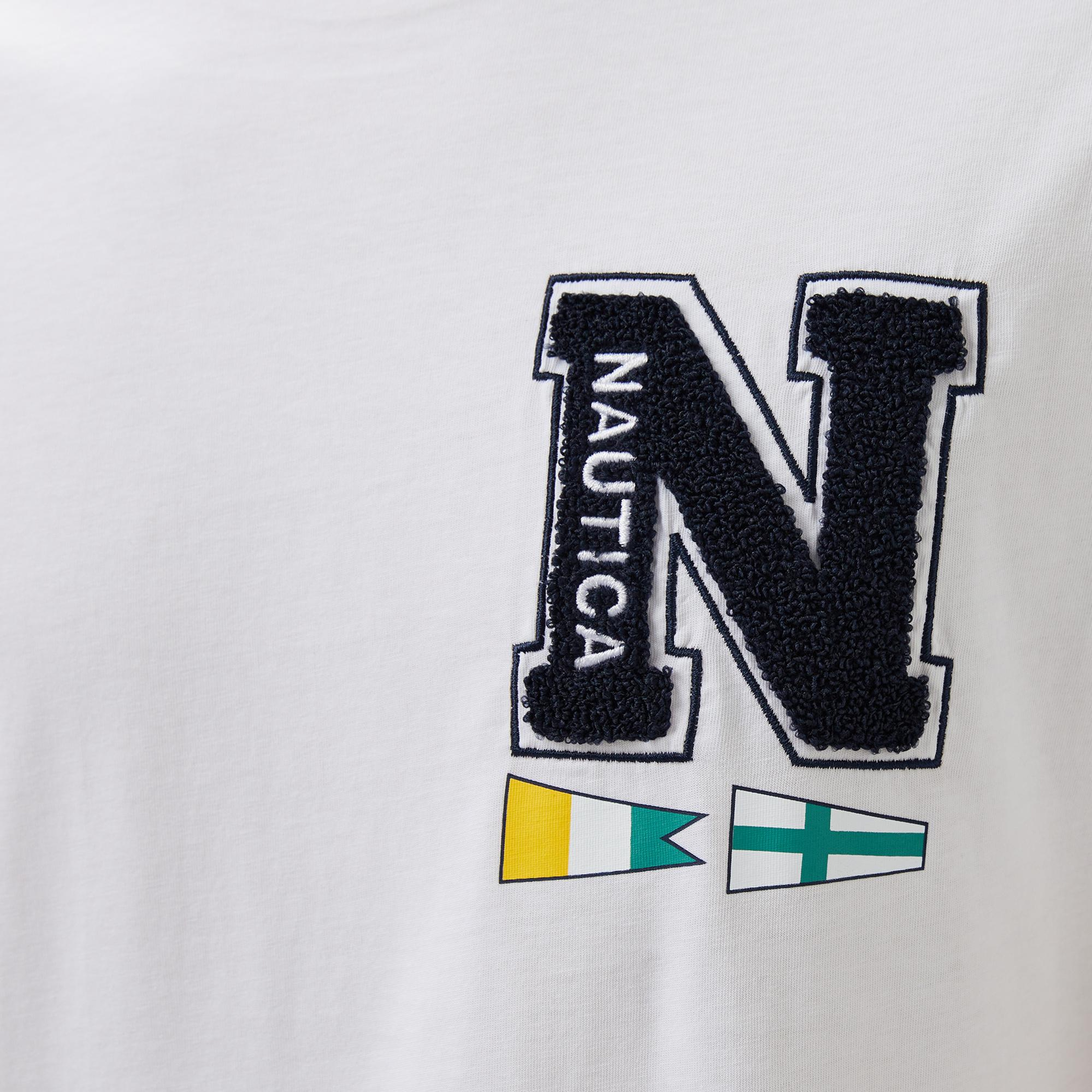 Nautica Erkek Beyaz Regular Fit T-Shirt