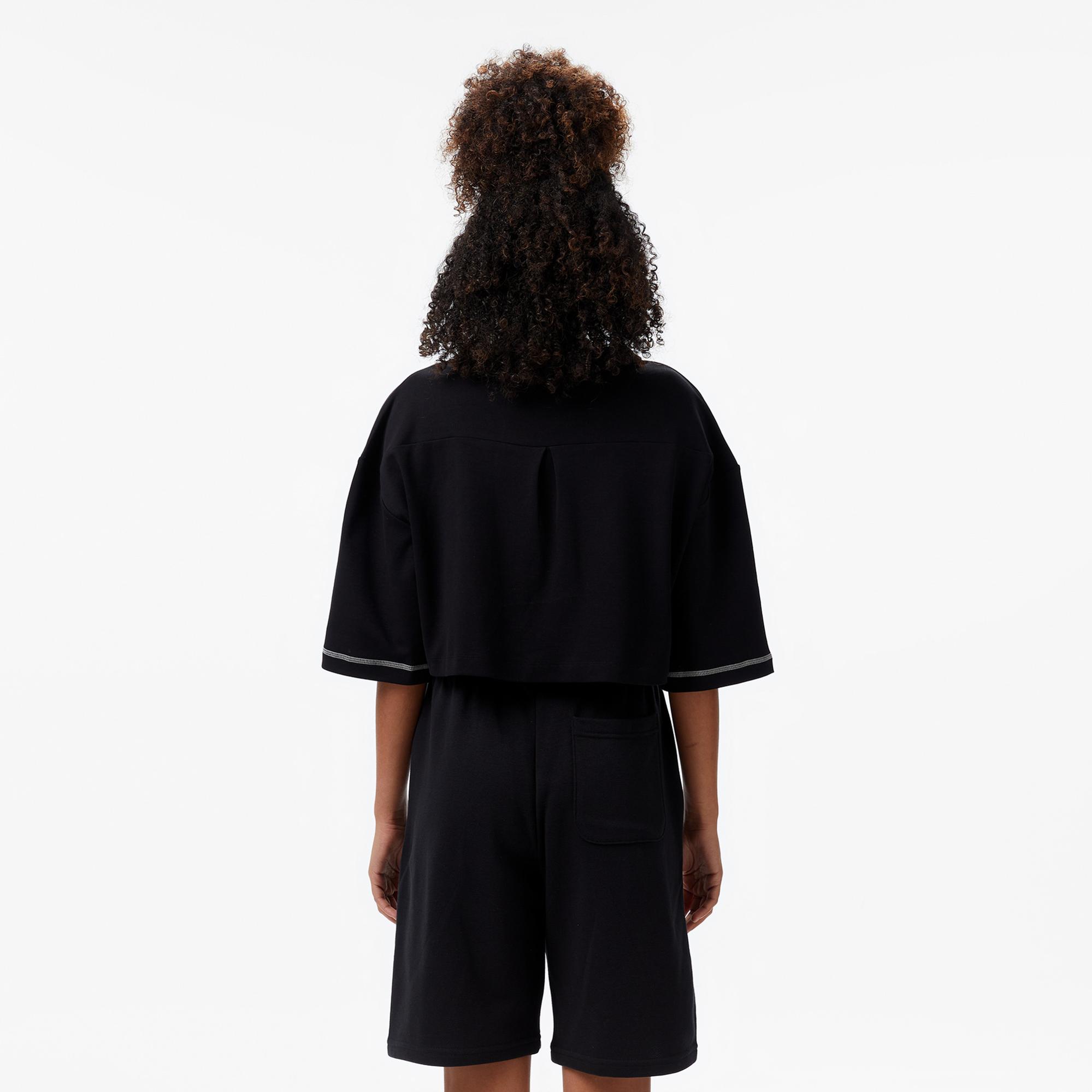 Converse Star Chevron Baskılı Kadın Siyah T-Shirt