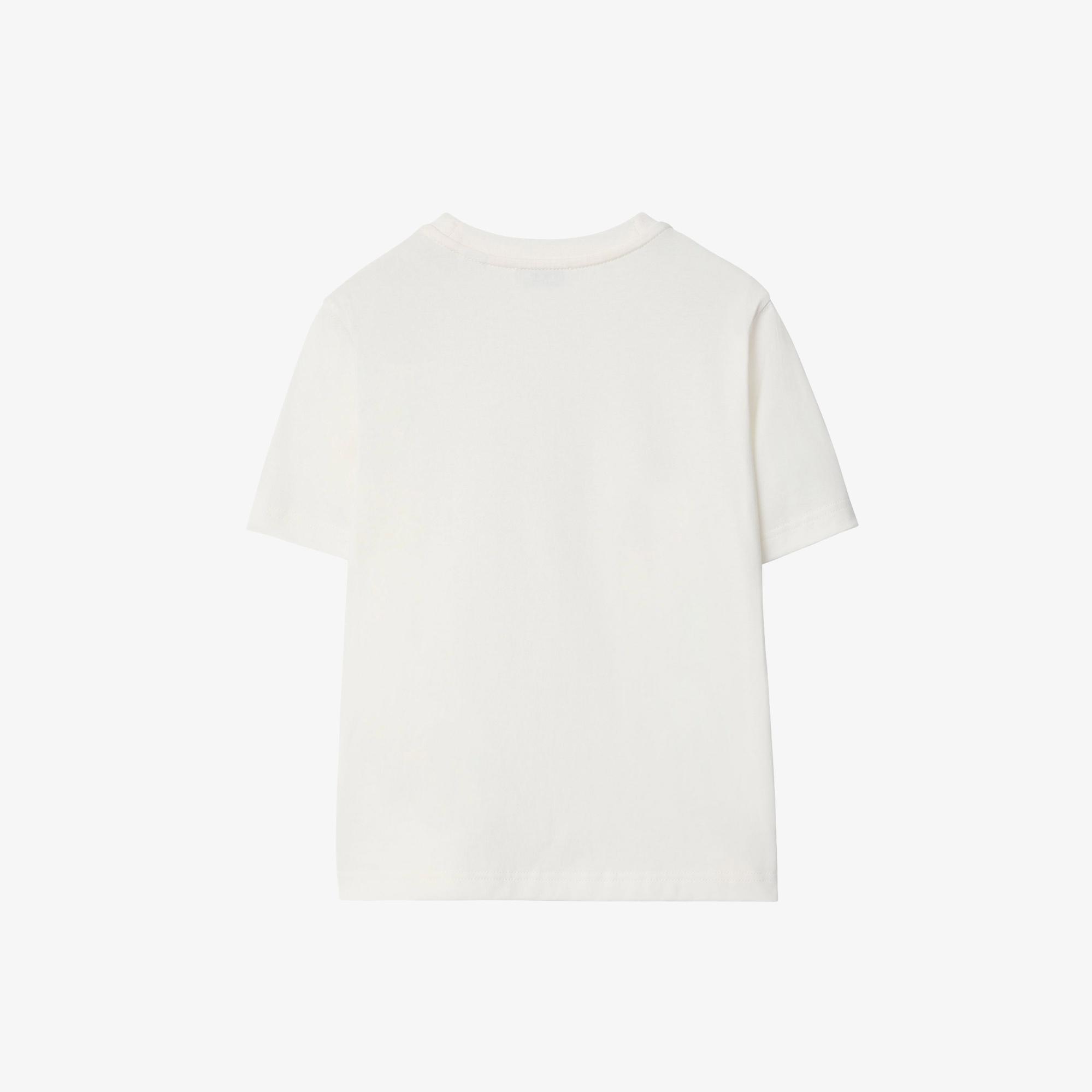 Burberry Multicolour Ekd Cotton Çocuk Beyaz T-Shirt
