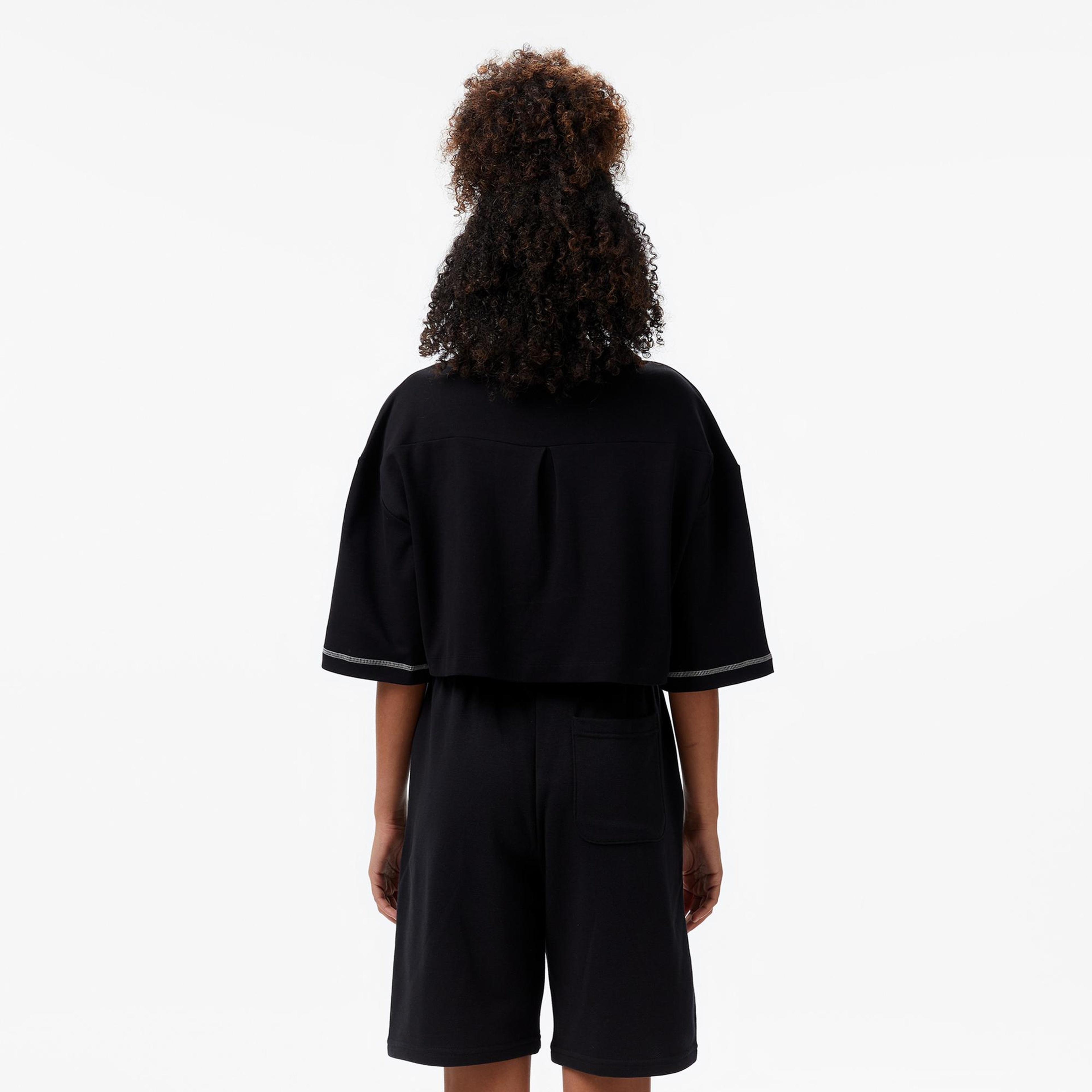 Converse Star Chevron Baskılı Kadın Siyah T-Shirt