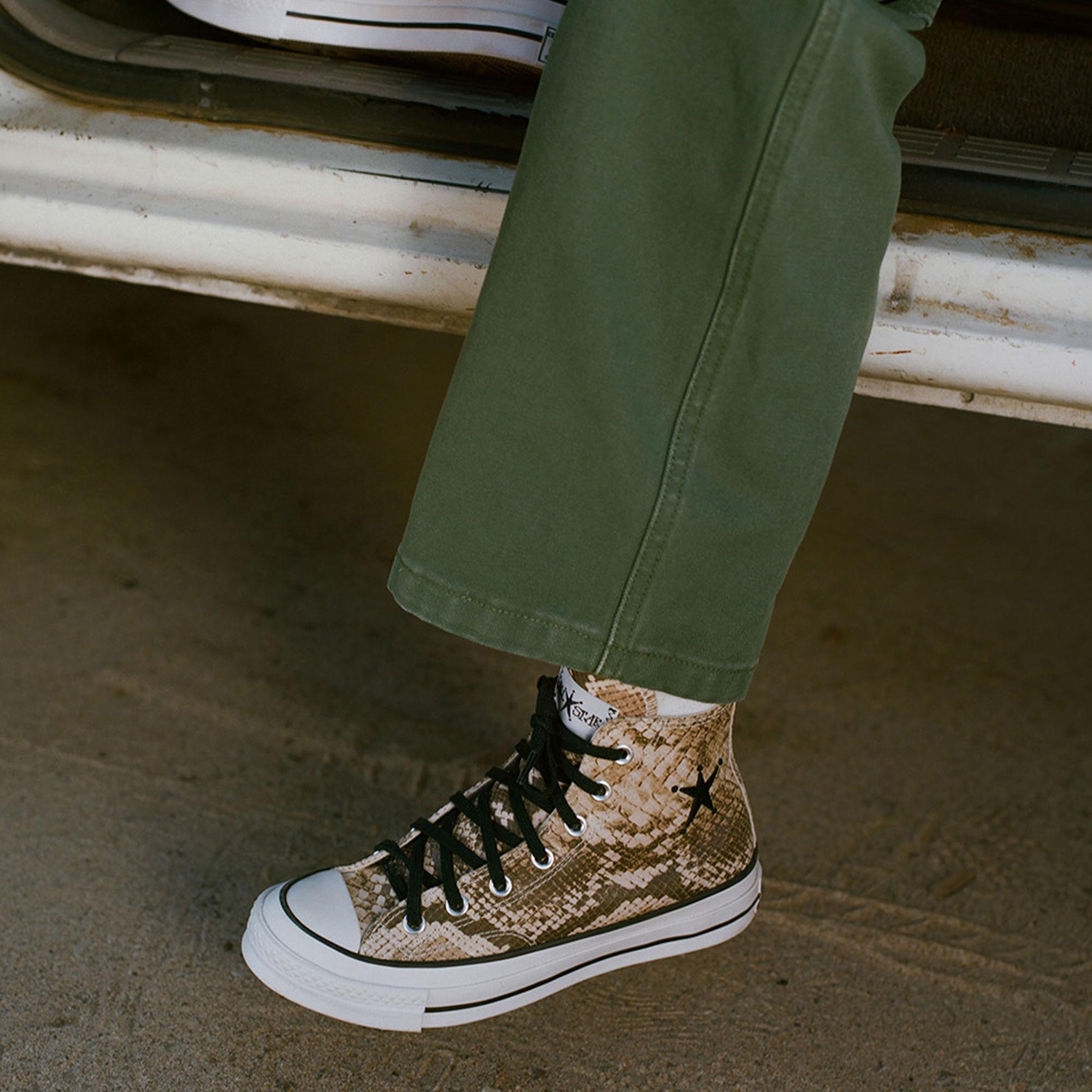 Converse x Stüssy Chuck 70 Unisex Bej Deri Sneaker