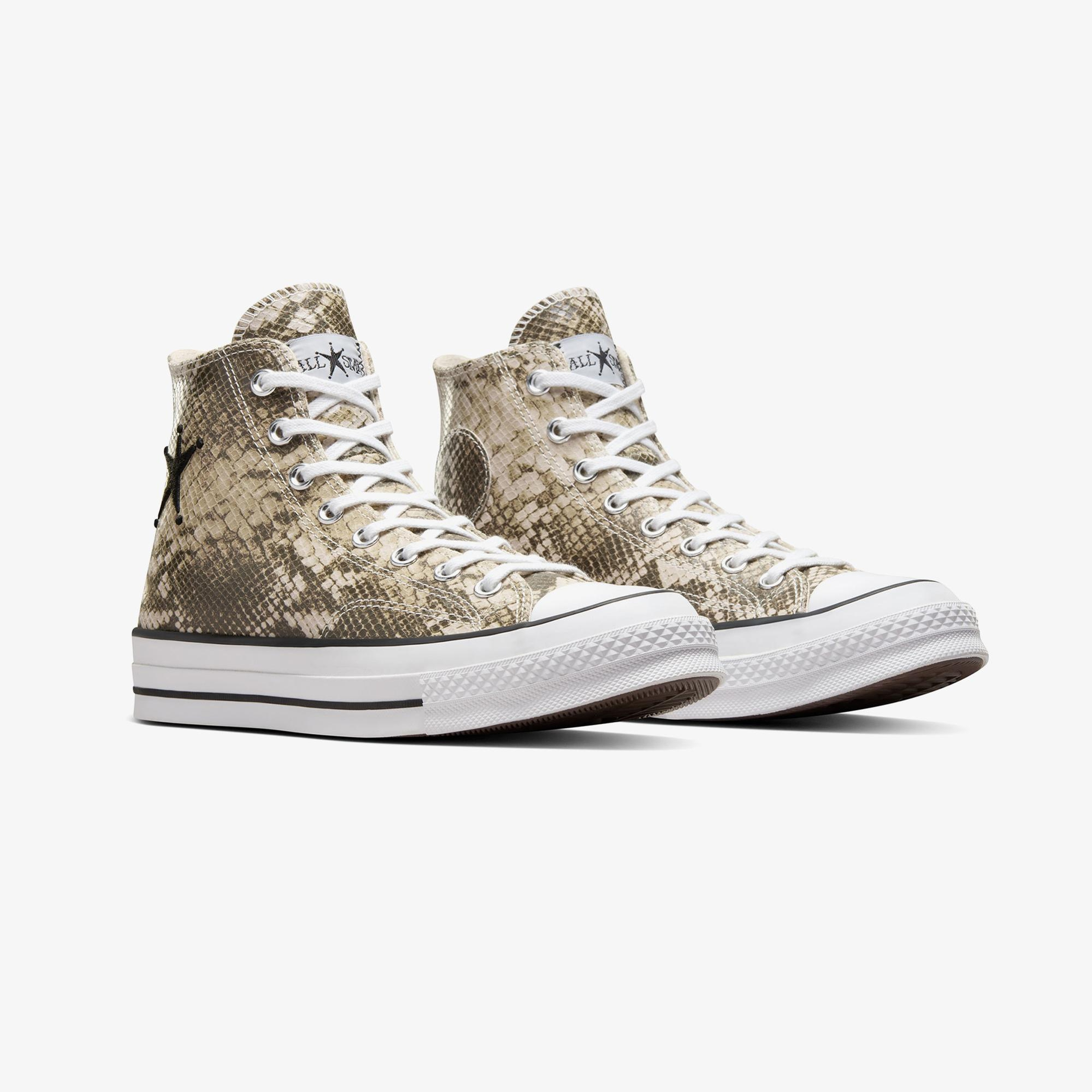 Converse x Stüssy Chuck 70 Unisex Bej Deri Sneaker