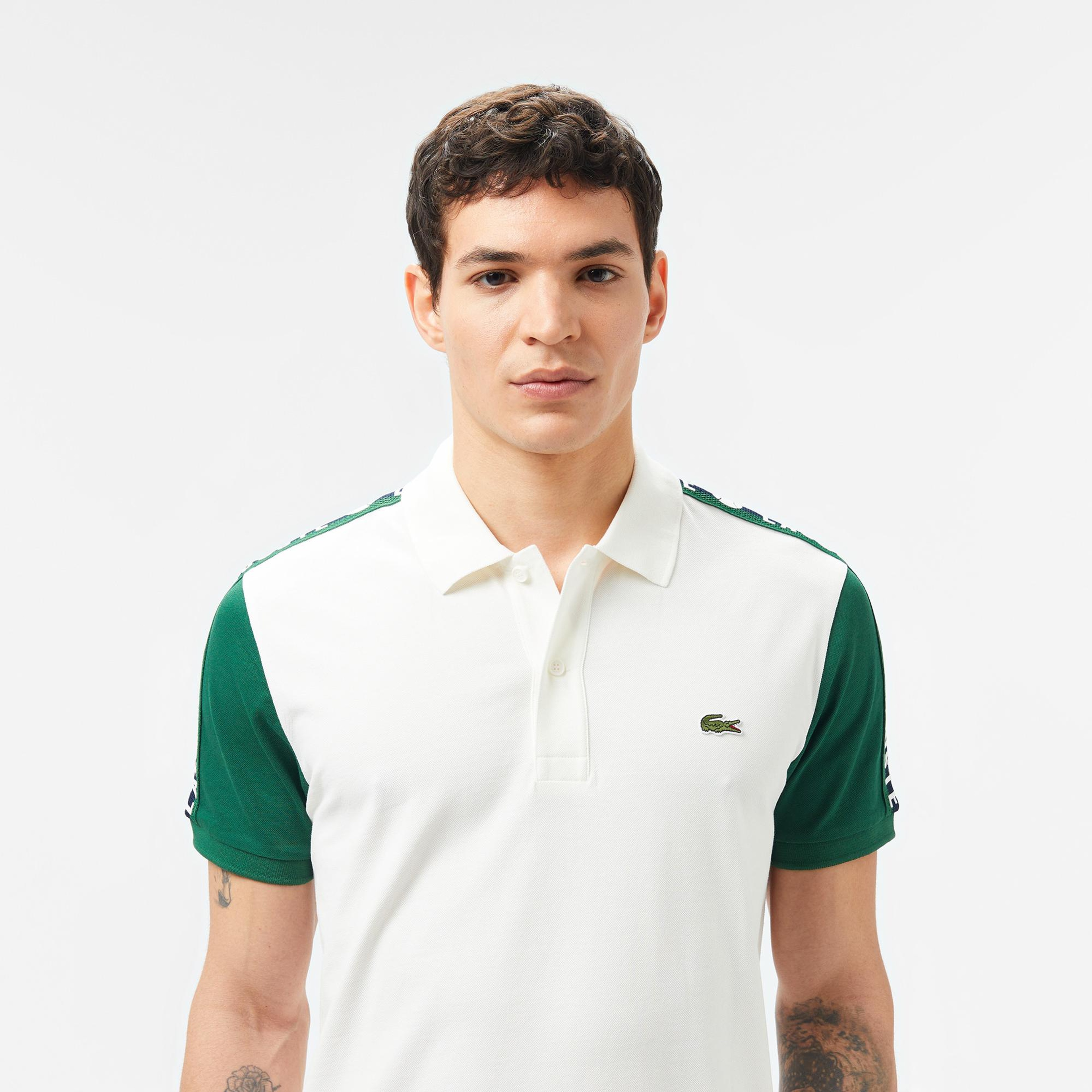 Lacoste Erkek Regular Fit Renk Bloklu Beyaz Polo