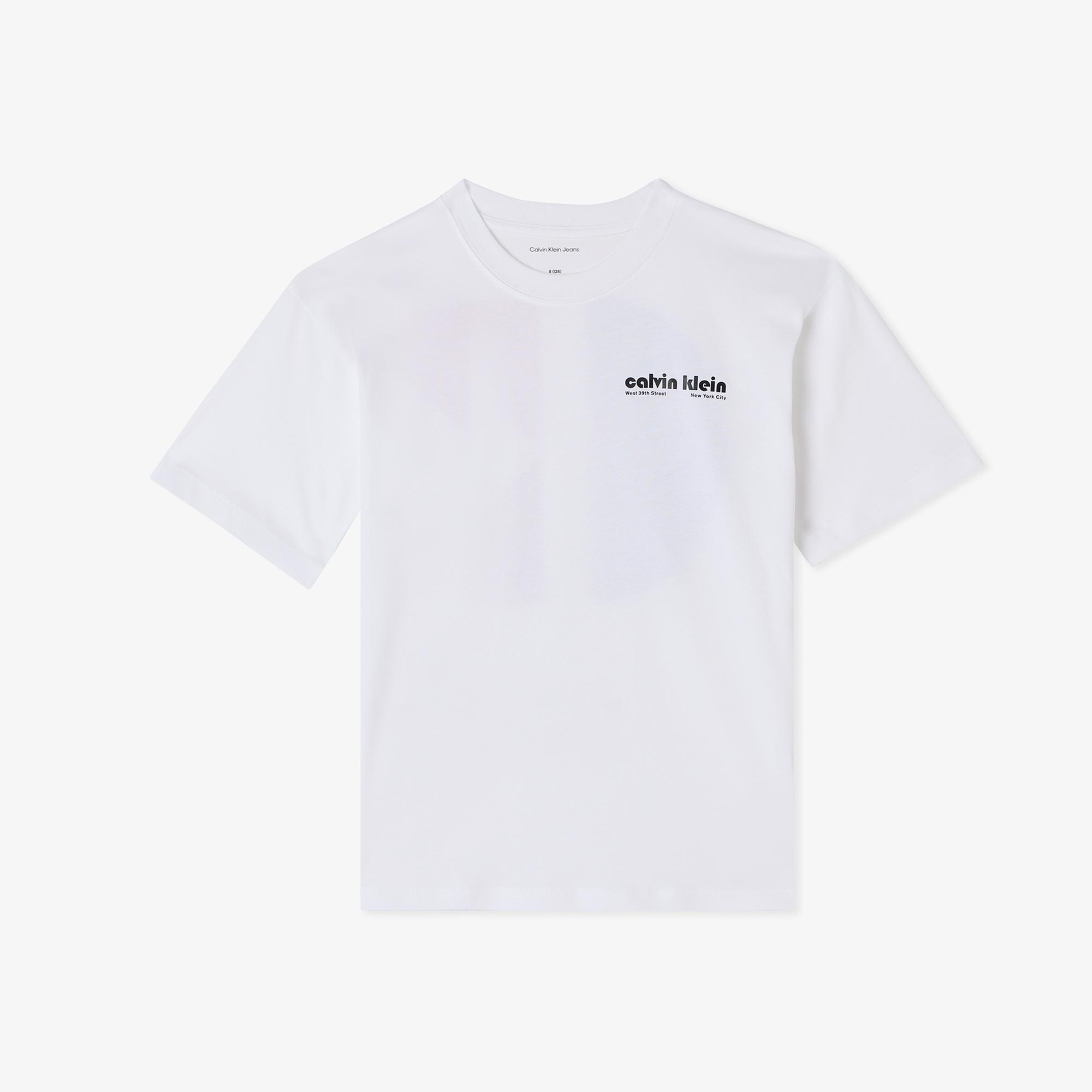 Calvin Klein Backprint Relaxed Çocuk Beyaz T-Shirt