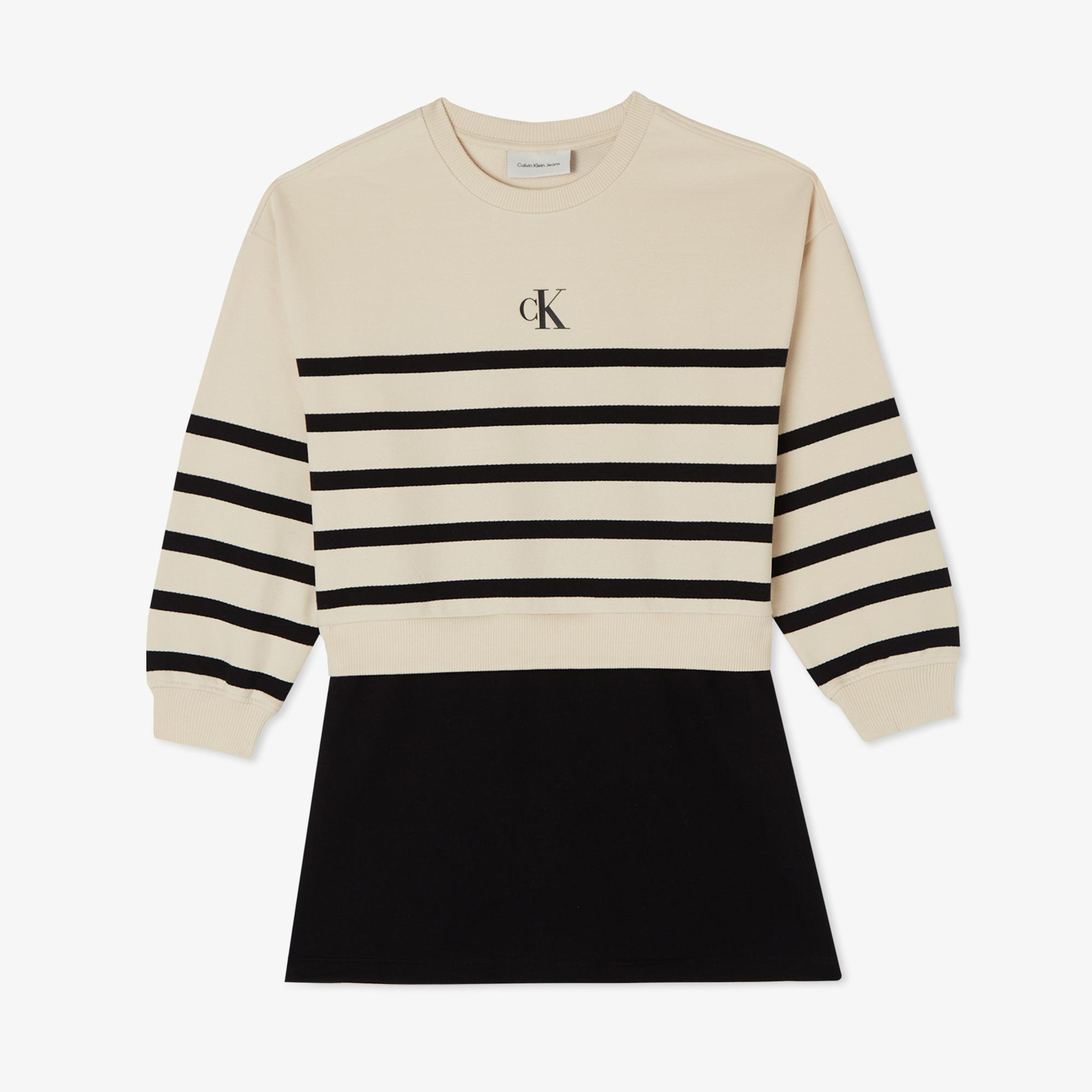 Calvin Klein Relaxed Terry Çocuk Beyaz Elbise