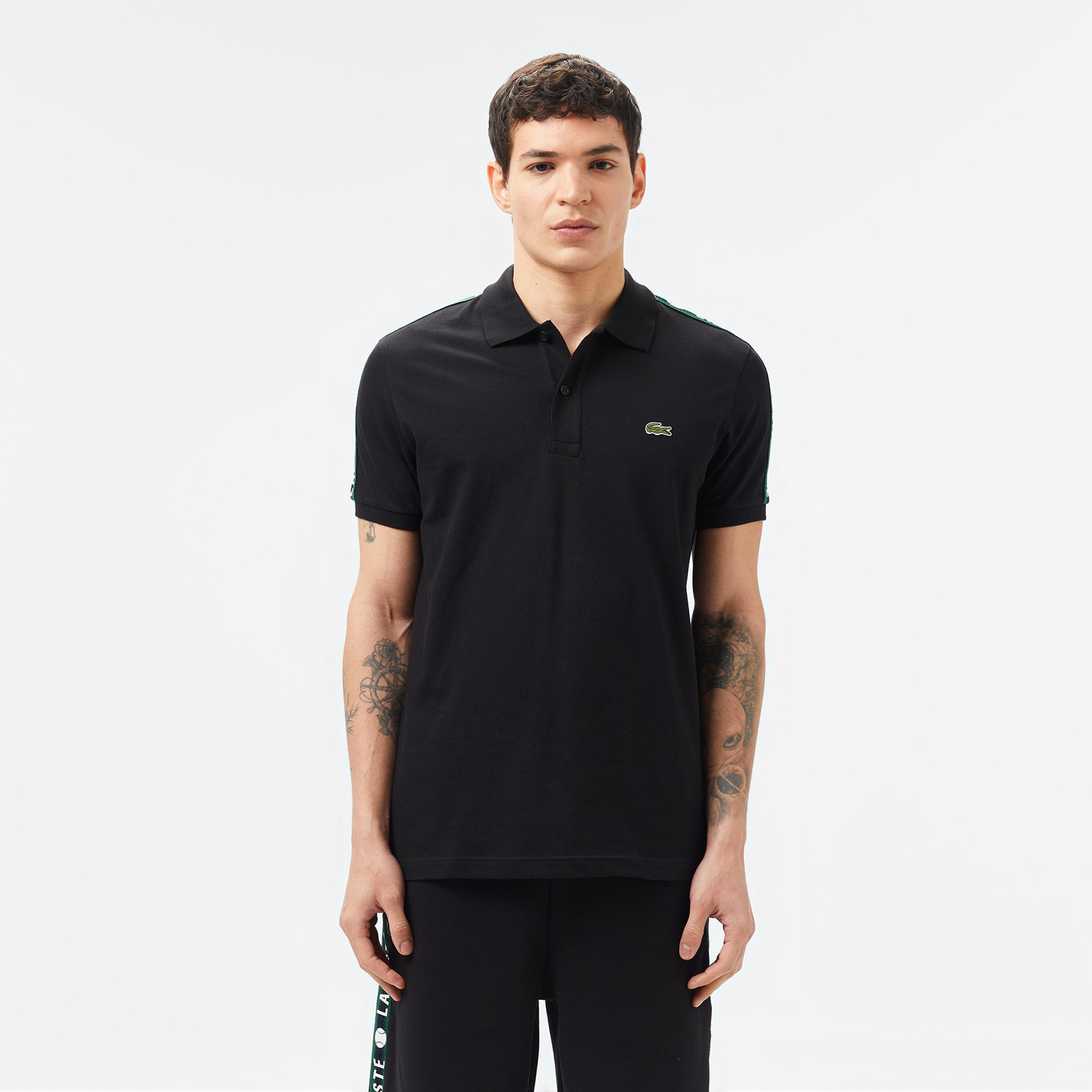 Lacoste Erkek Regular Fit Baskılı Siyah Polo