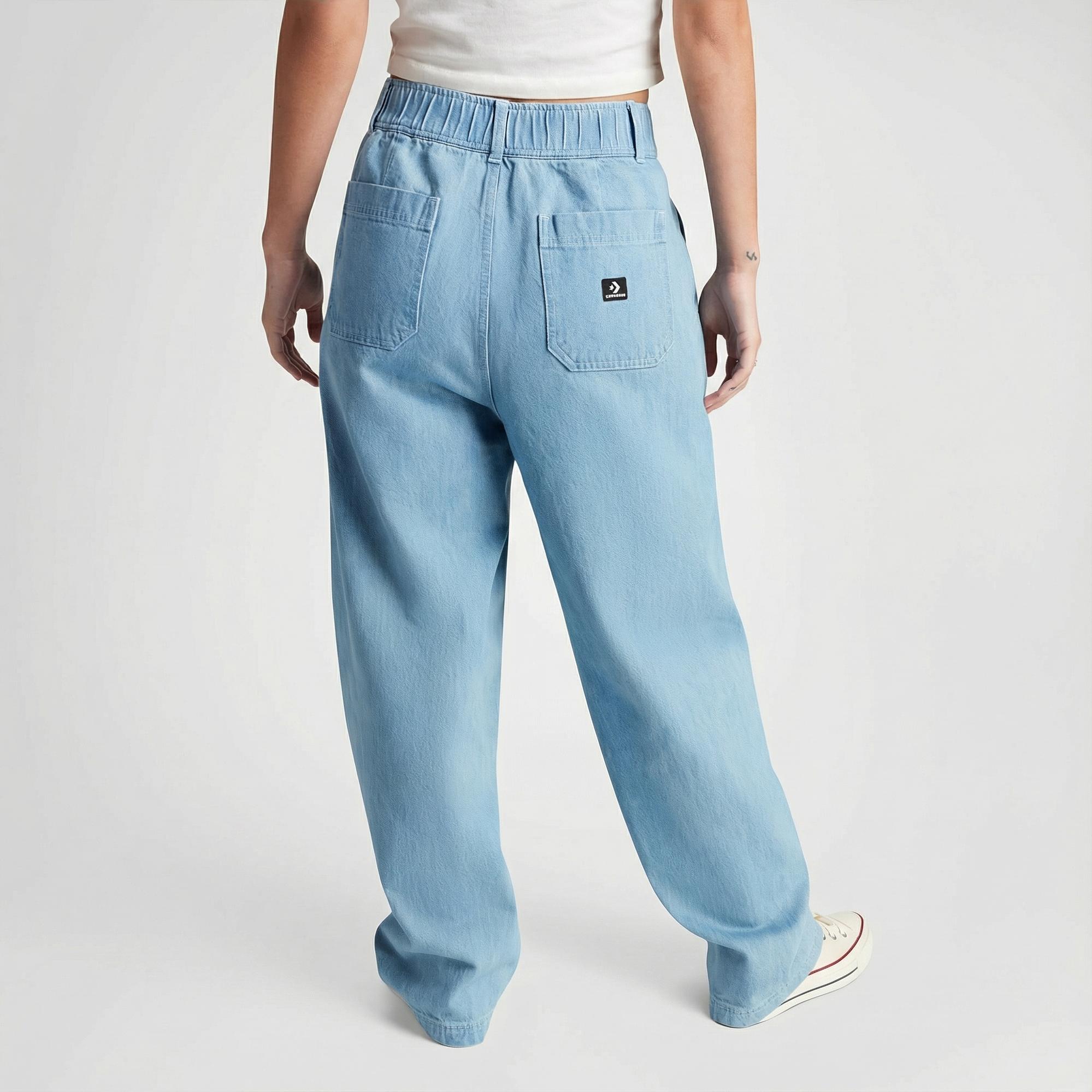 Converse Woven Denim Barrel Kadın Mavi Pantolon