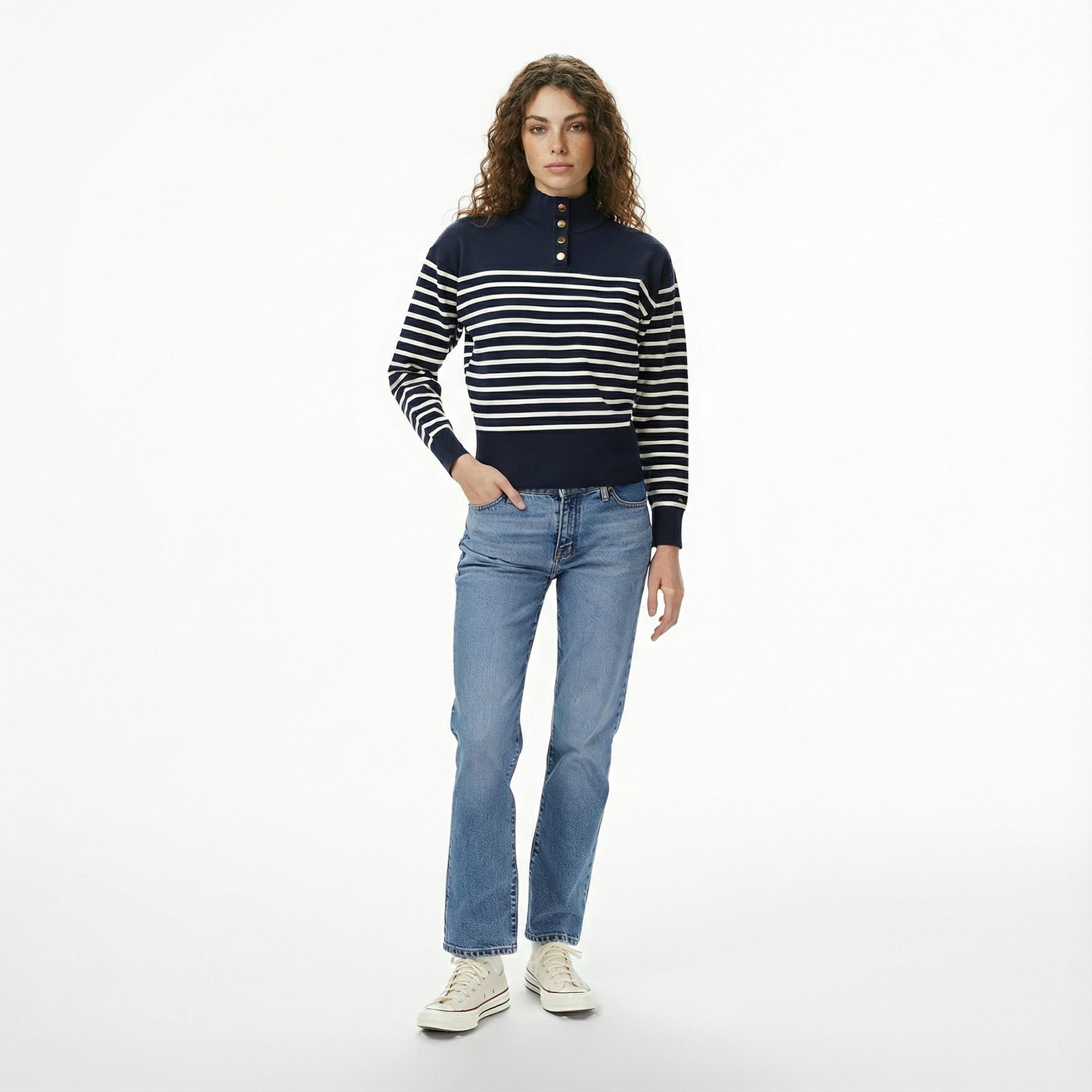 Tommy Hilfiger Jersey Gold Kadın Lacivert Kazak