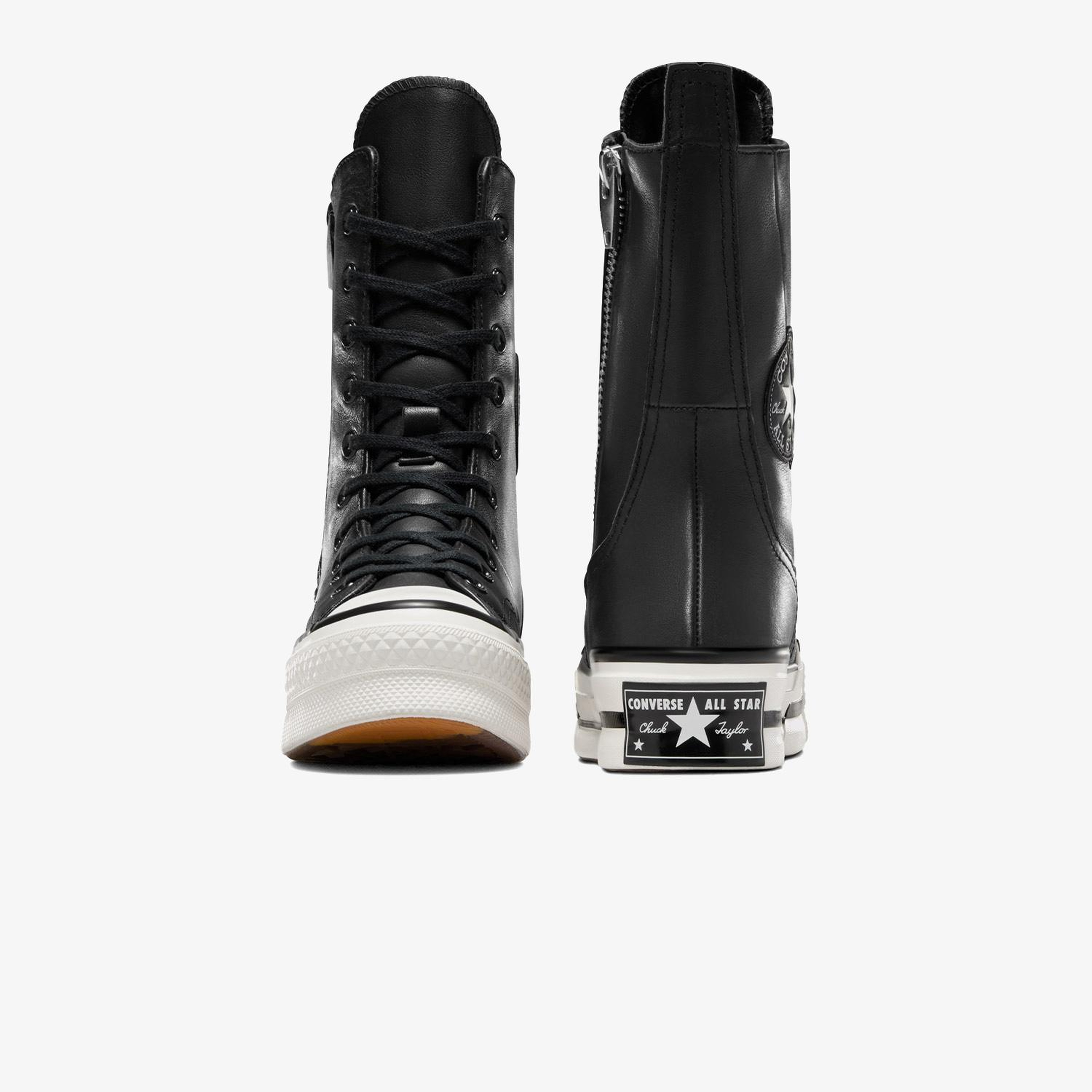 Converse Chuck 70 Plus XHi Unisex Siyah Deri Platform Sneaker