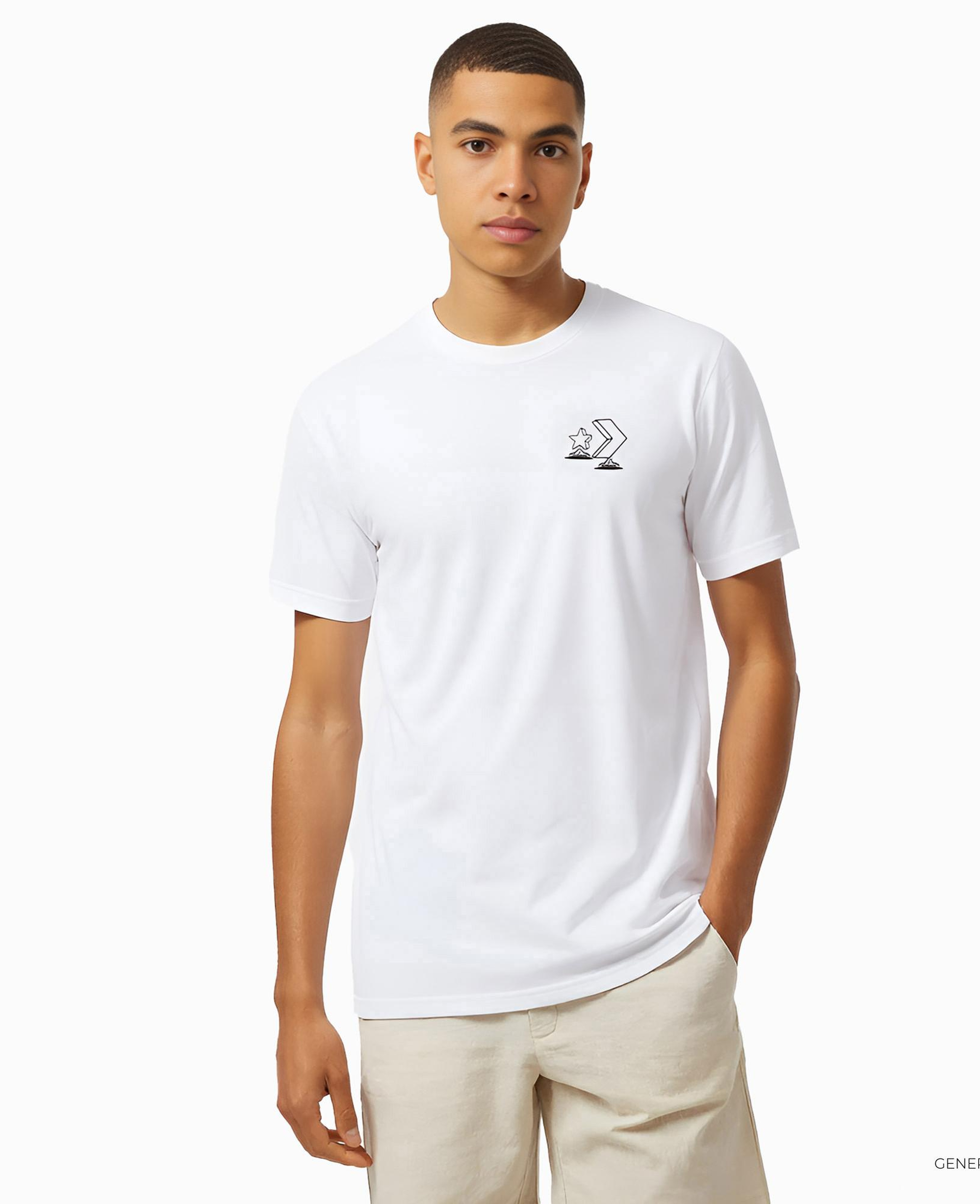 Converse Erkek Grafik Baskılı Beyaz T-Shirt