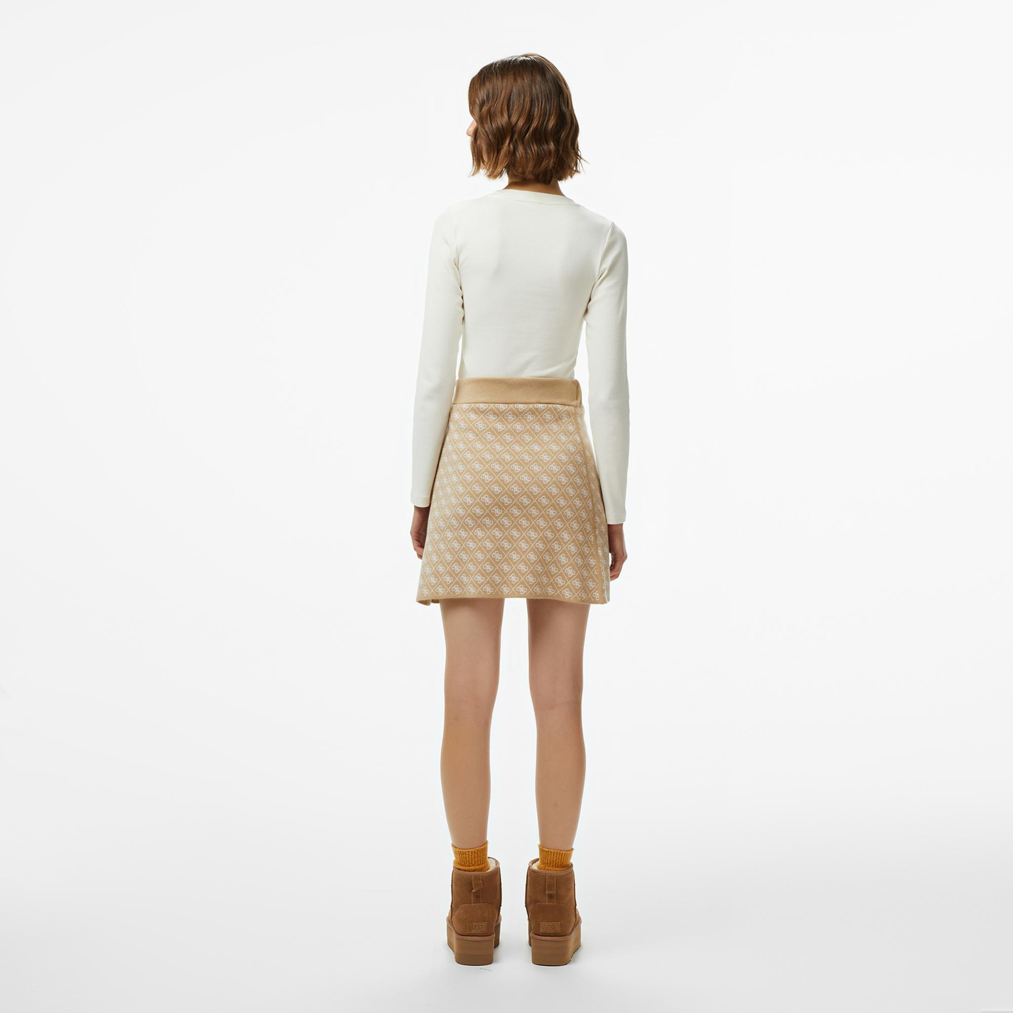 Guess Aubrey A Kesim Yün Karışımlı Kadın Bej Etek