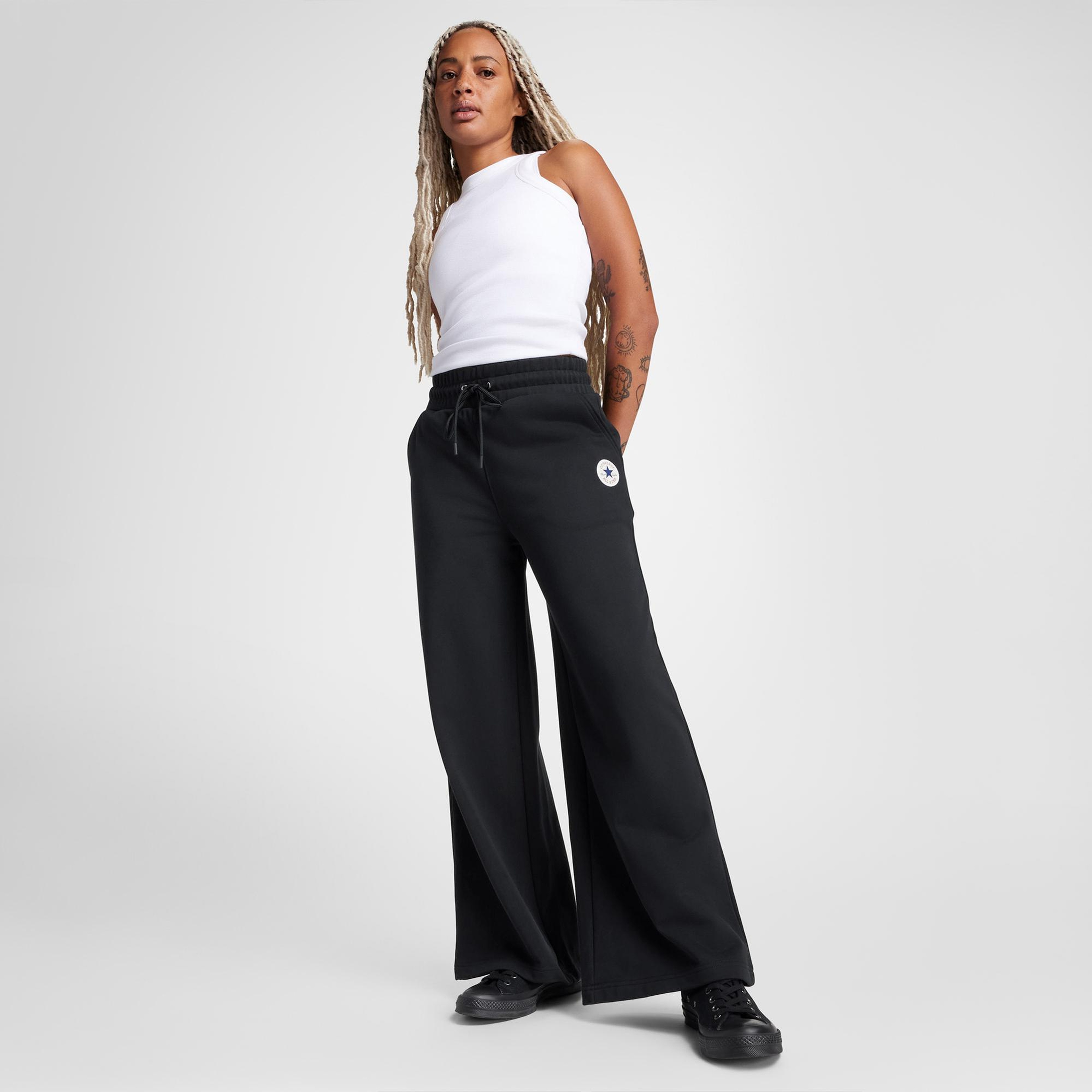 Converse Kadın Loose Fit Siyah Eşofman Altı