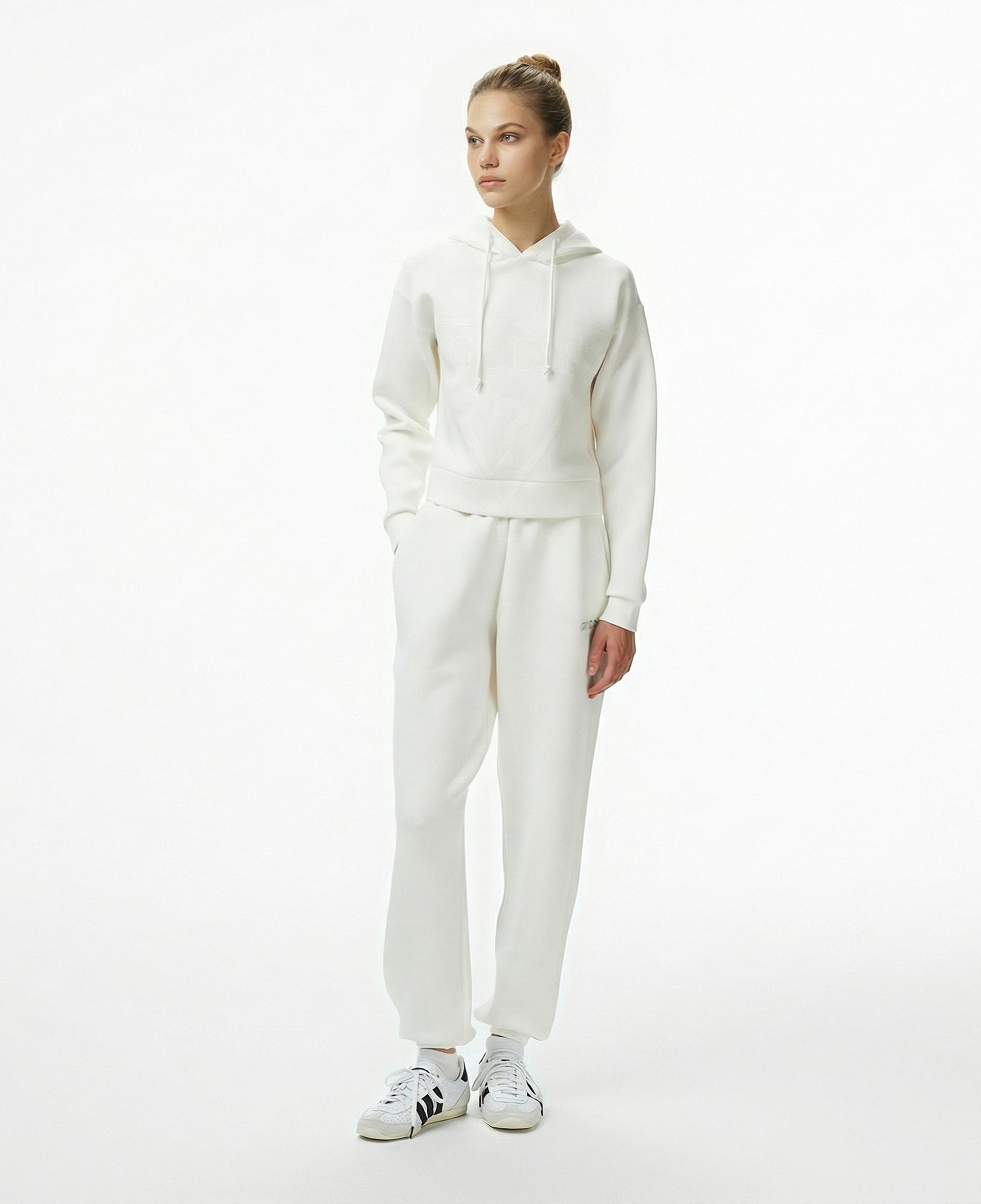 Guess New Alisa Kadın Beyaz Hoodie