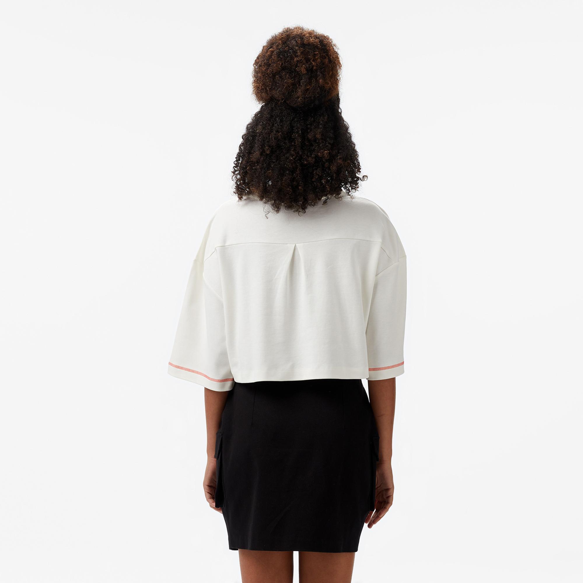 Converse Star Chevron Baskılı Kadın Beyaz T-Shirt