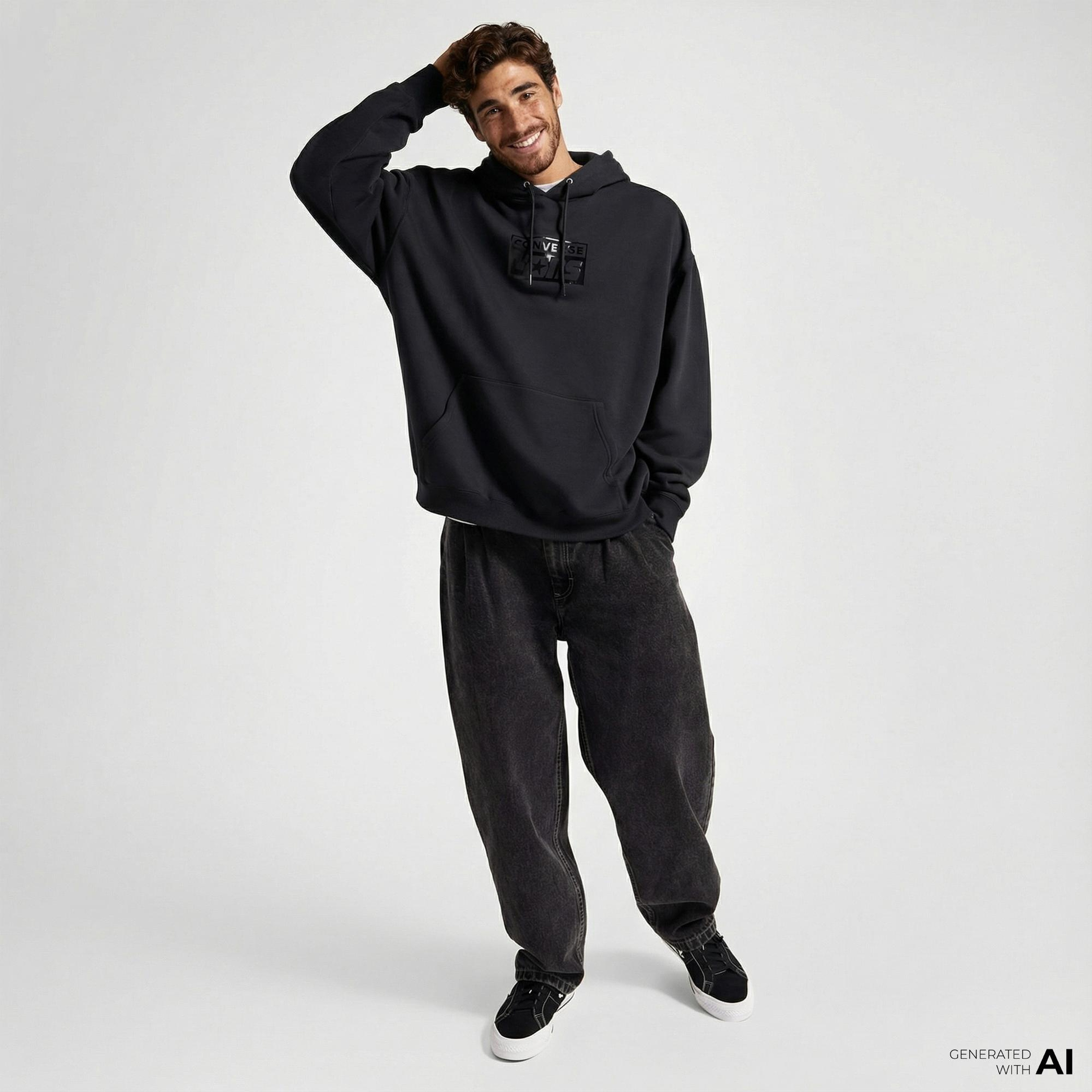 Converse Cons Erkek Siyah Hoodie