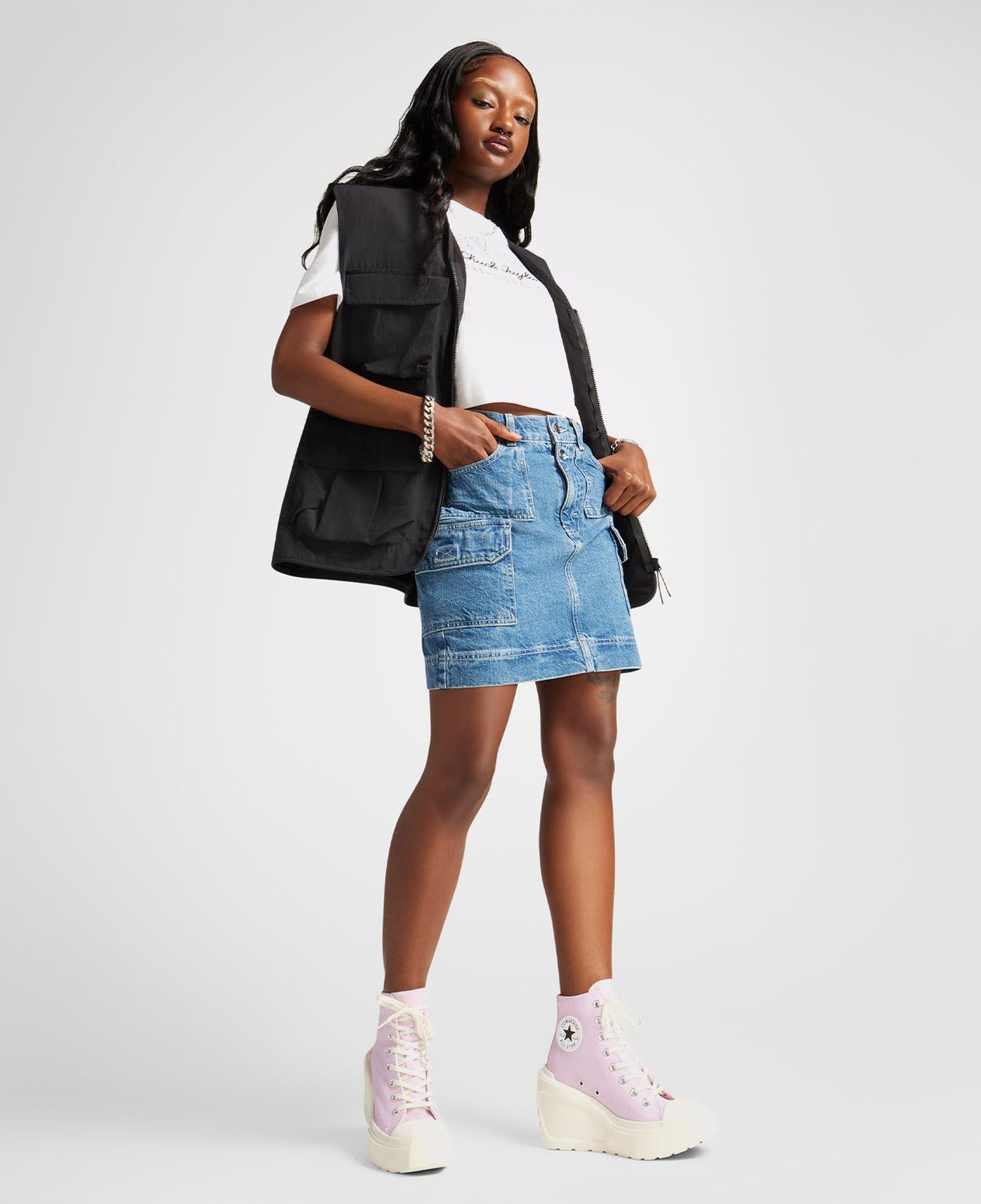 Converse Chuck 70 De Luxe Wedge Kadın Pembe Platform Sneaker