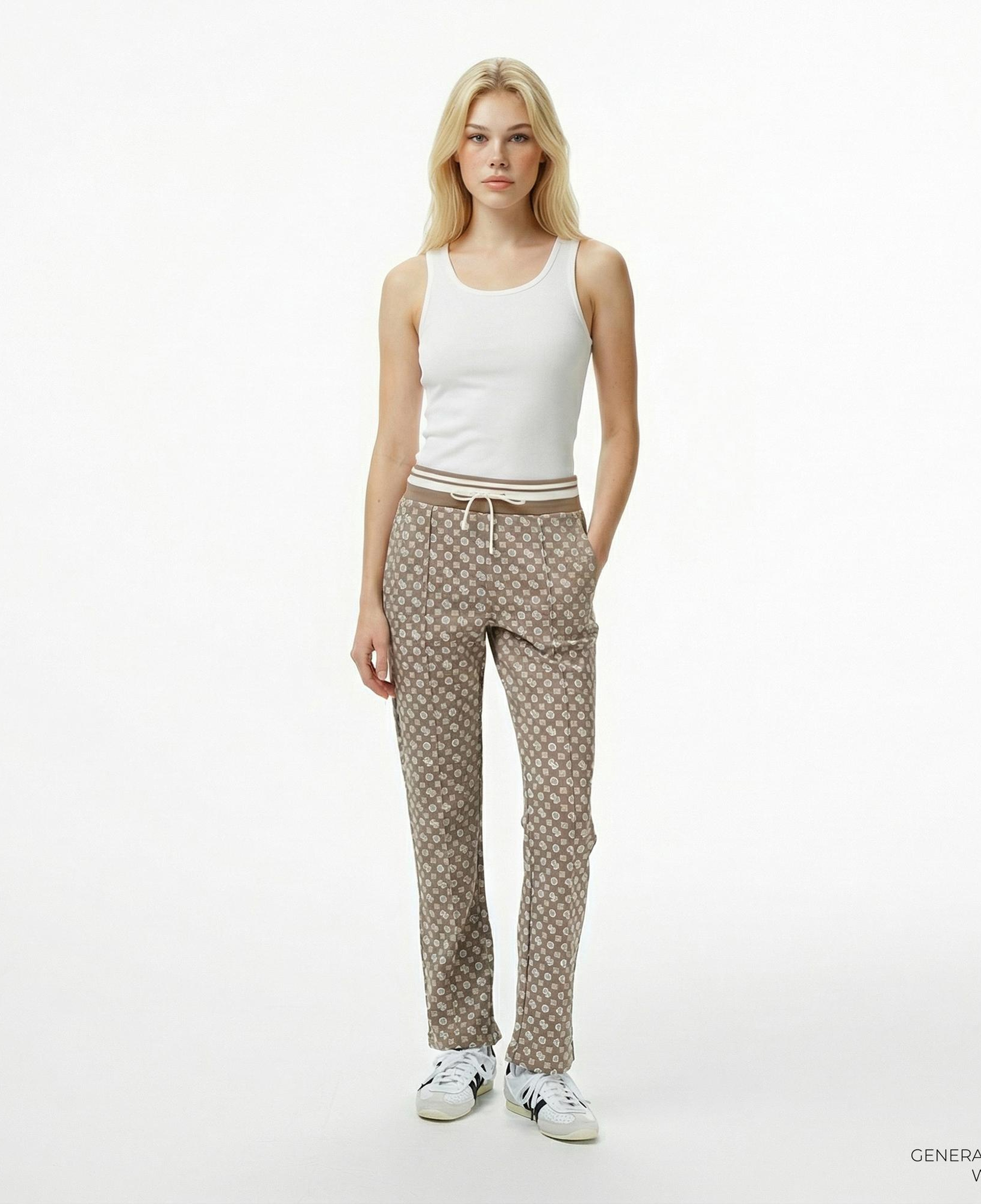 Guess Aggie Scuba Kadın Bej Eşofman Altı