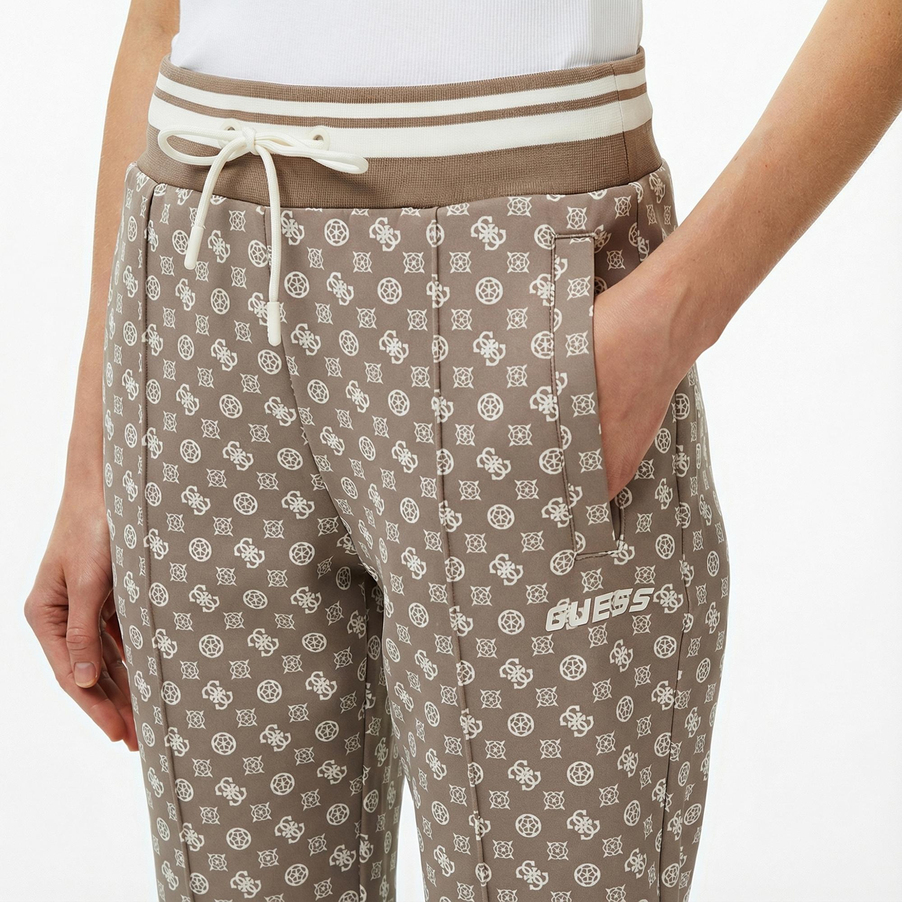 Guess Aggie Scuba Kadın Bej Eşofman Altı