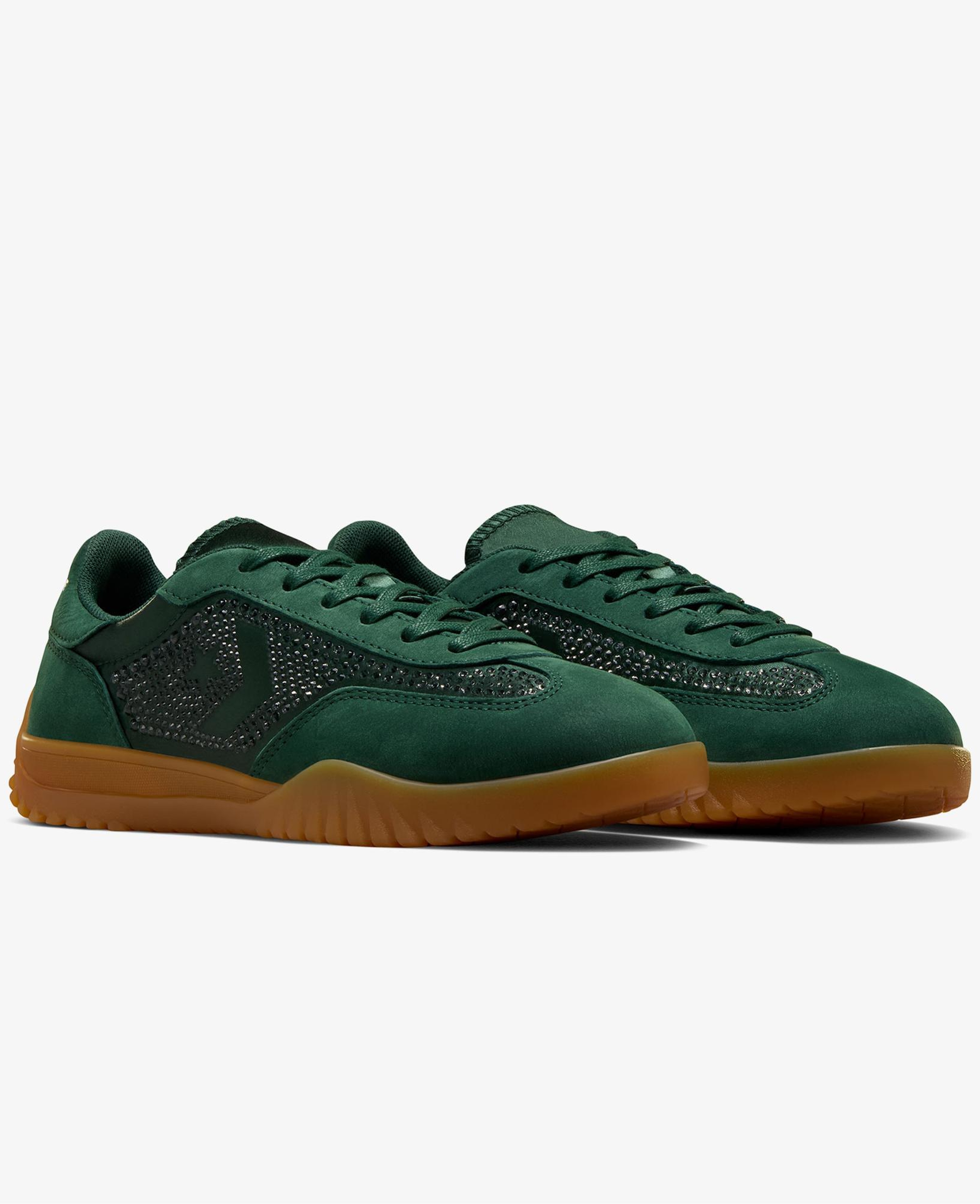 Converse x Swarovski Run Star Trainer Unisex Yeşil Deri Sneaker