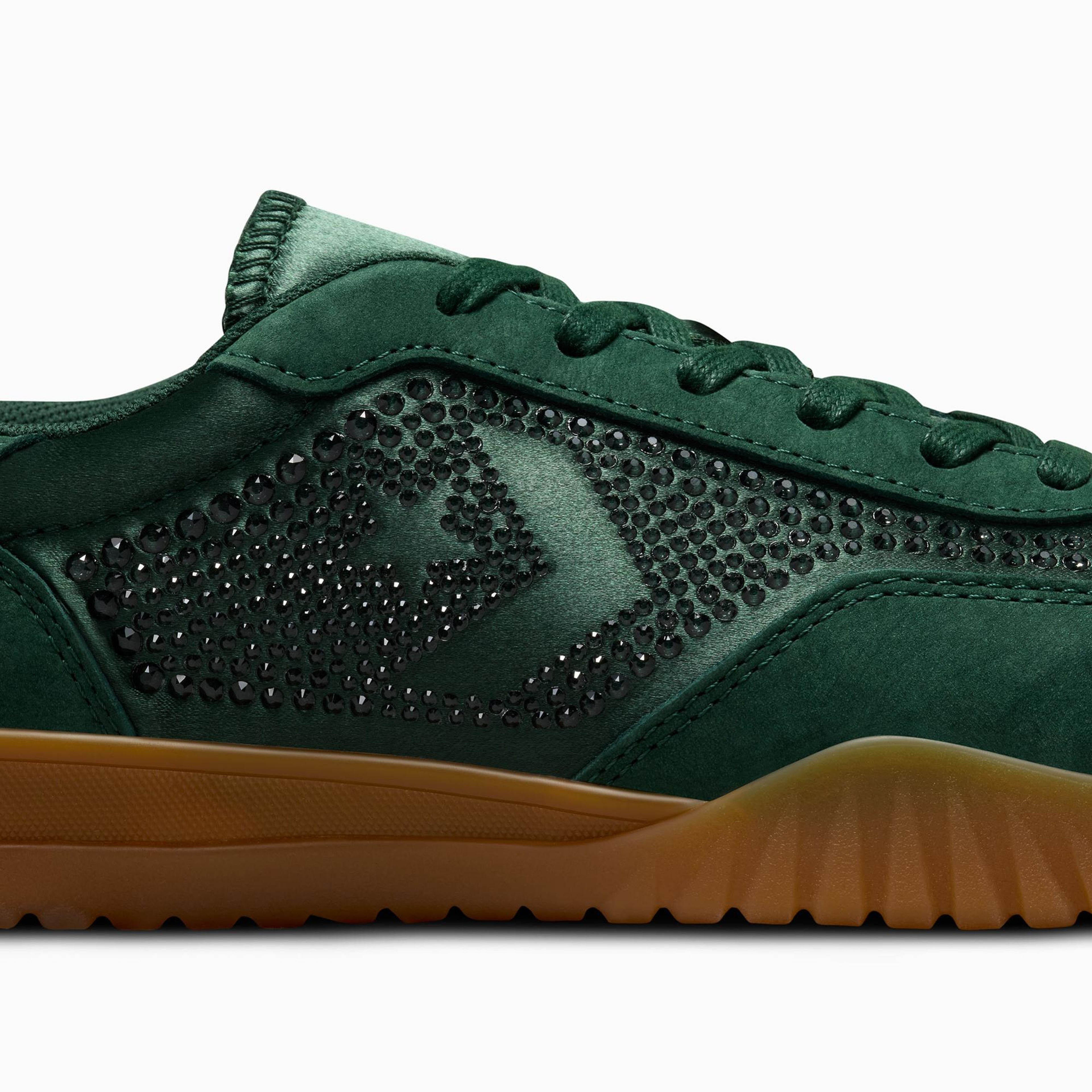 Converse x Swarovski Run Star Trainer Unisex Yeşil Deri Sneaker