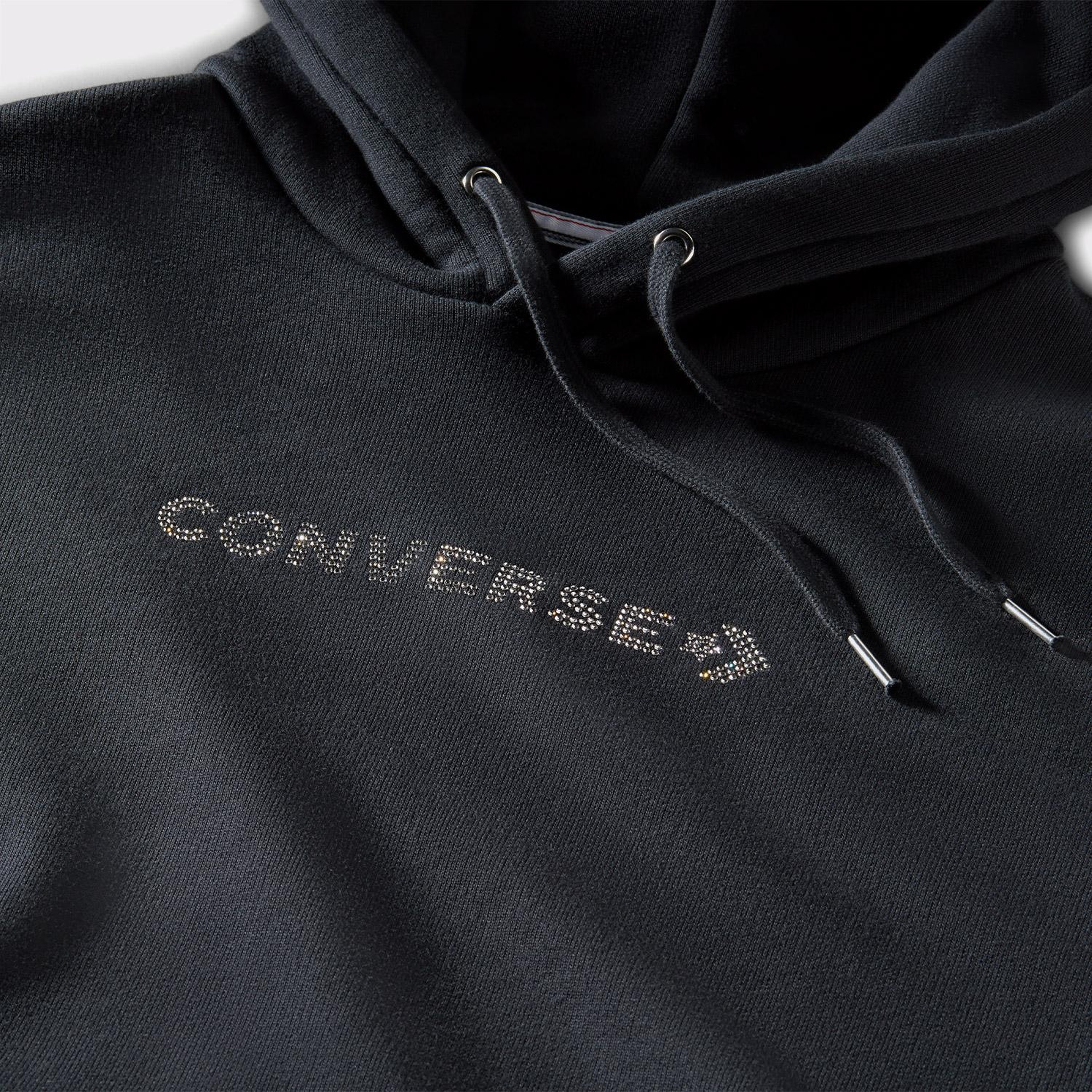 Converse Swarovksi Kristal Kadın Siyah Hoodie