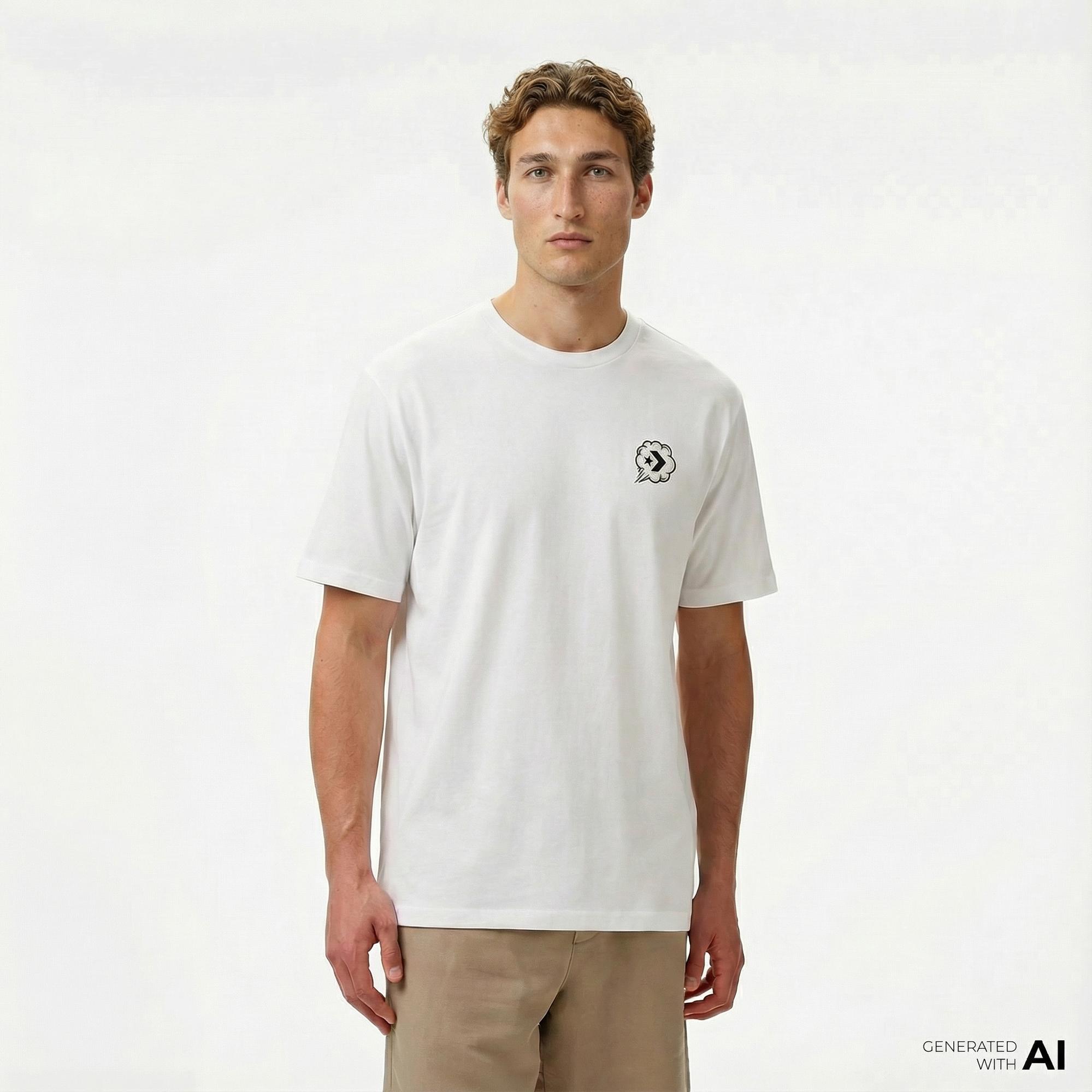 Converse Erkek Grafik Baskılı Beyaz T-Shirt