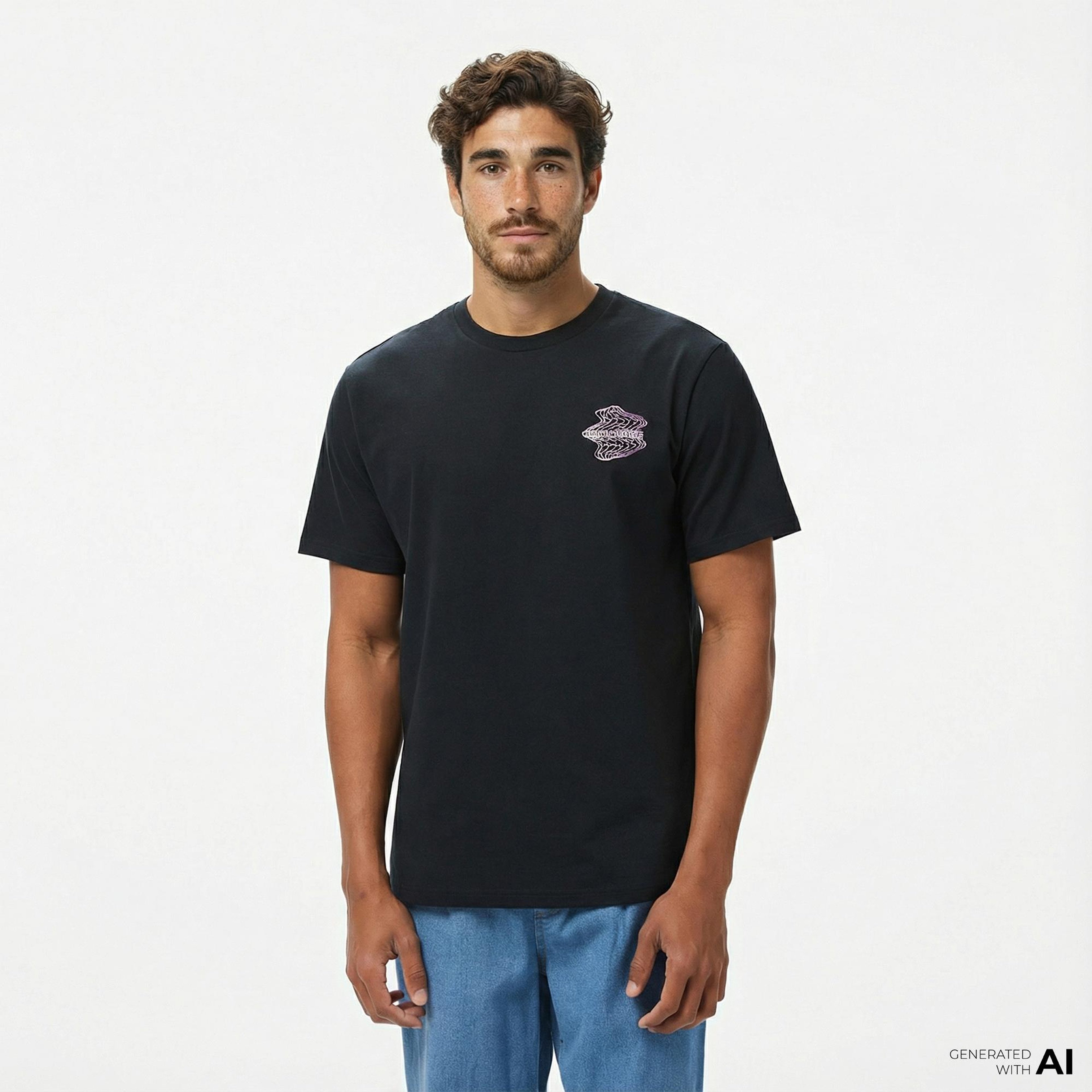 Converse Erkek Loose Fit Grafik Baskılı Siyah T-Shirt