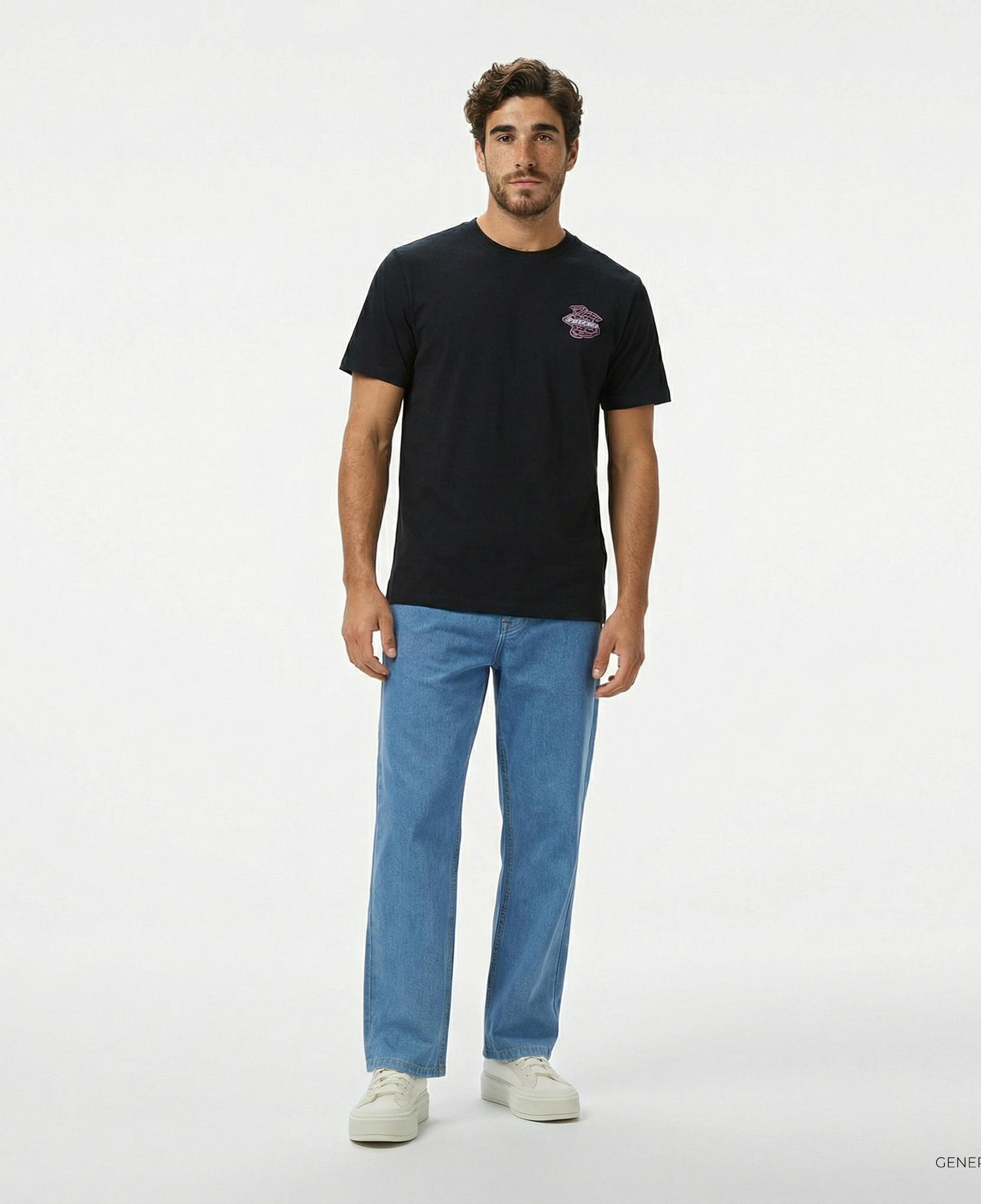 Converse Erkek Loose Fit Grafik Baskılı Siyah T-Shirt