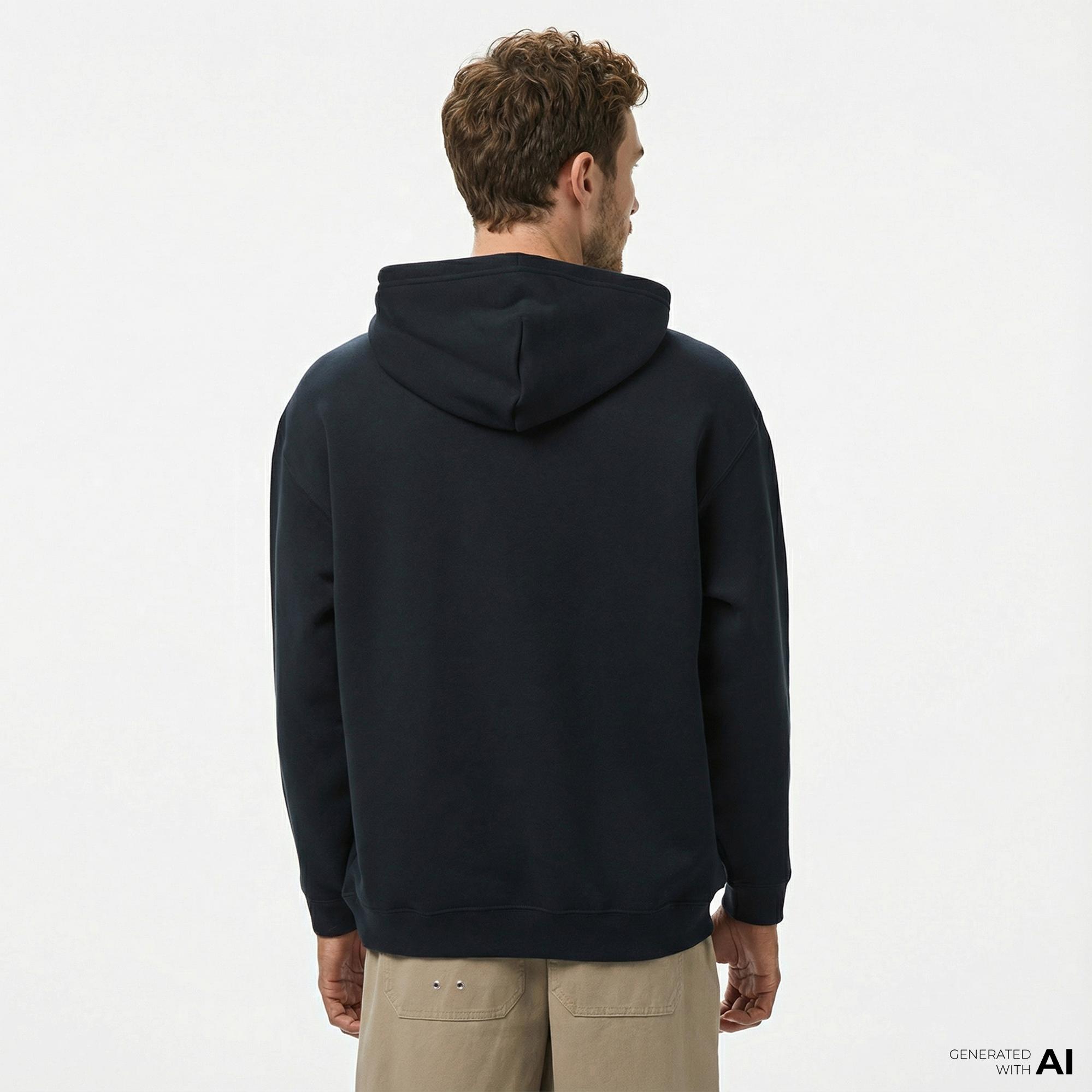 Converse Erkek Loose Fit Siyah Hoodie