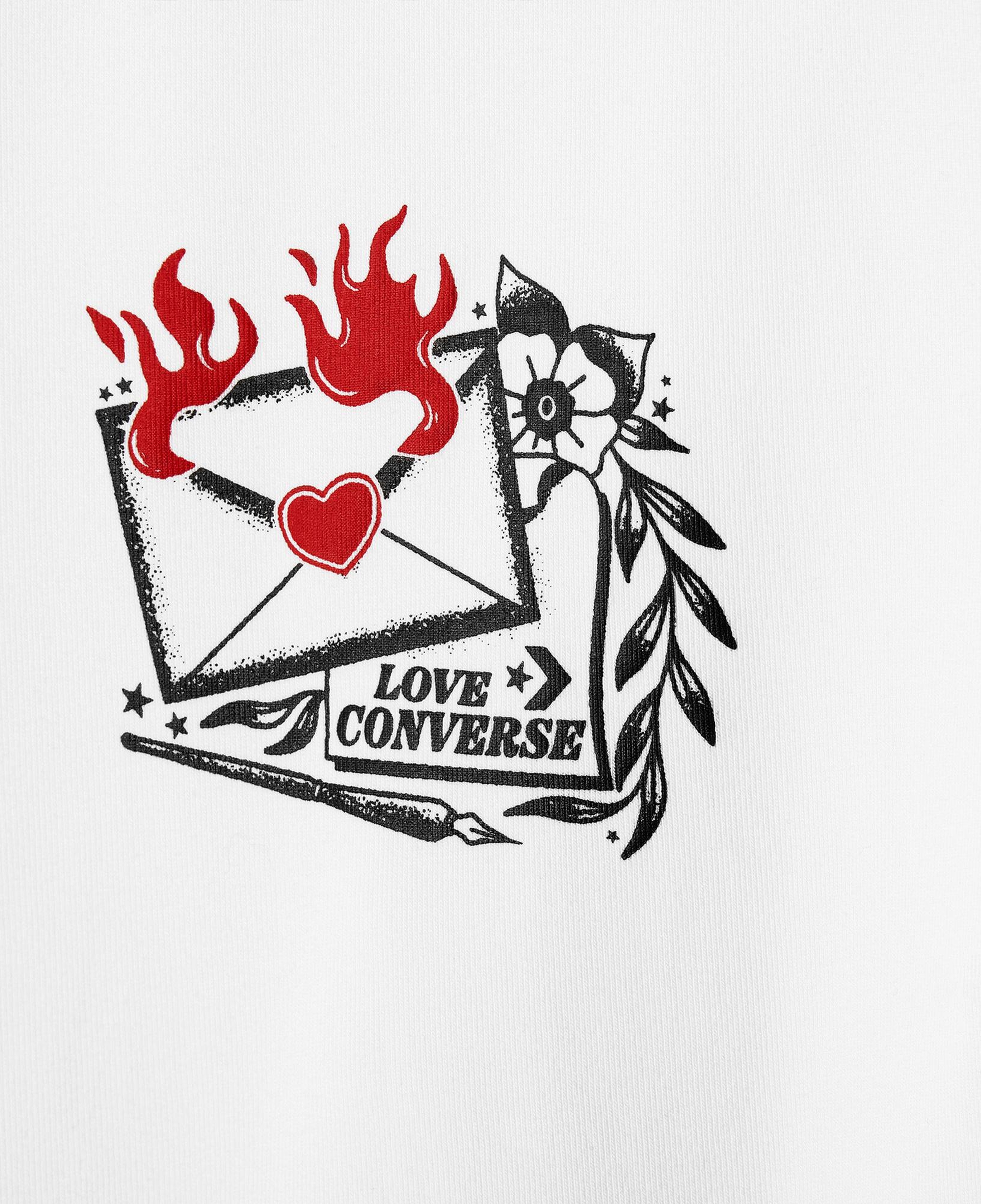 Converse Kadın Slim Fit Baskılı Beyaz T-Shirt