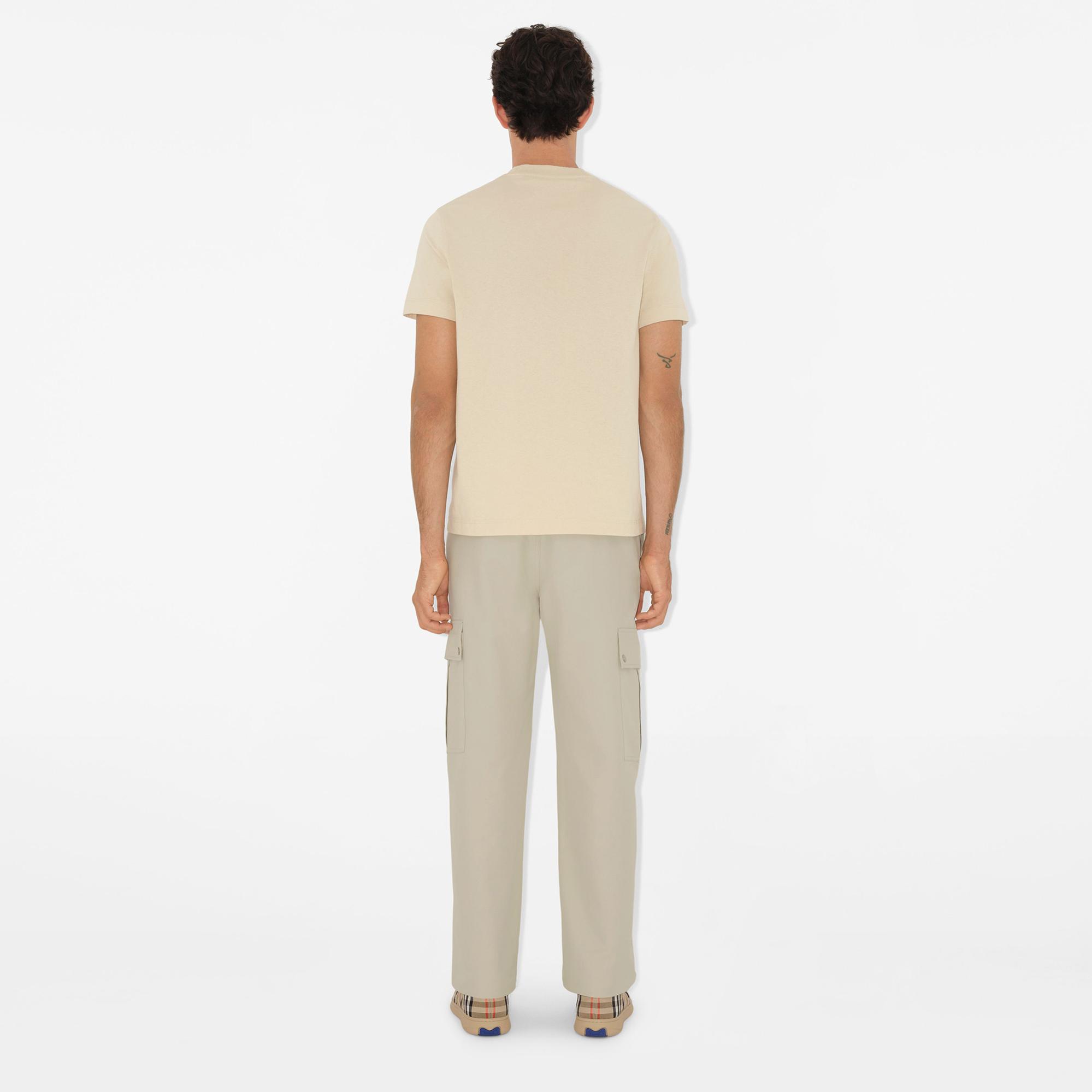 Burberry For Label Cotton Erkek Krem T-Shirt