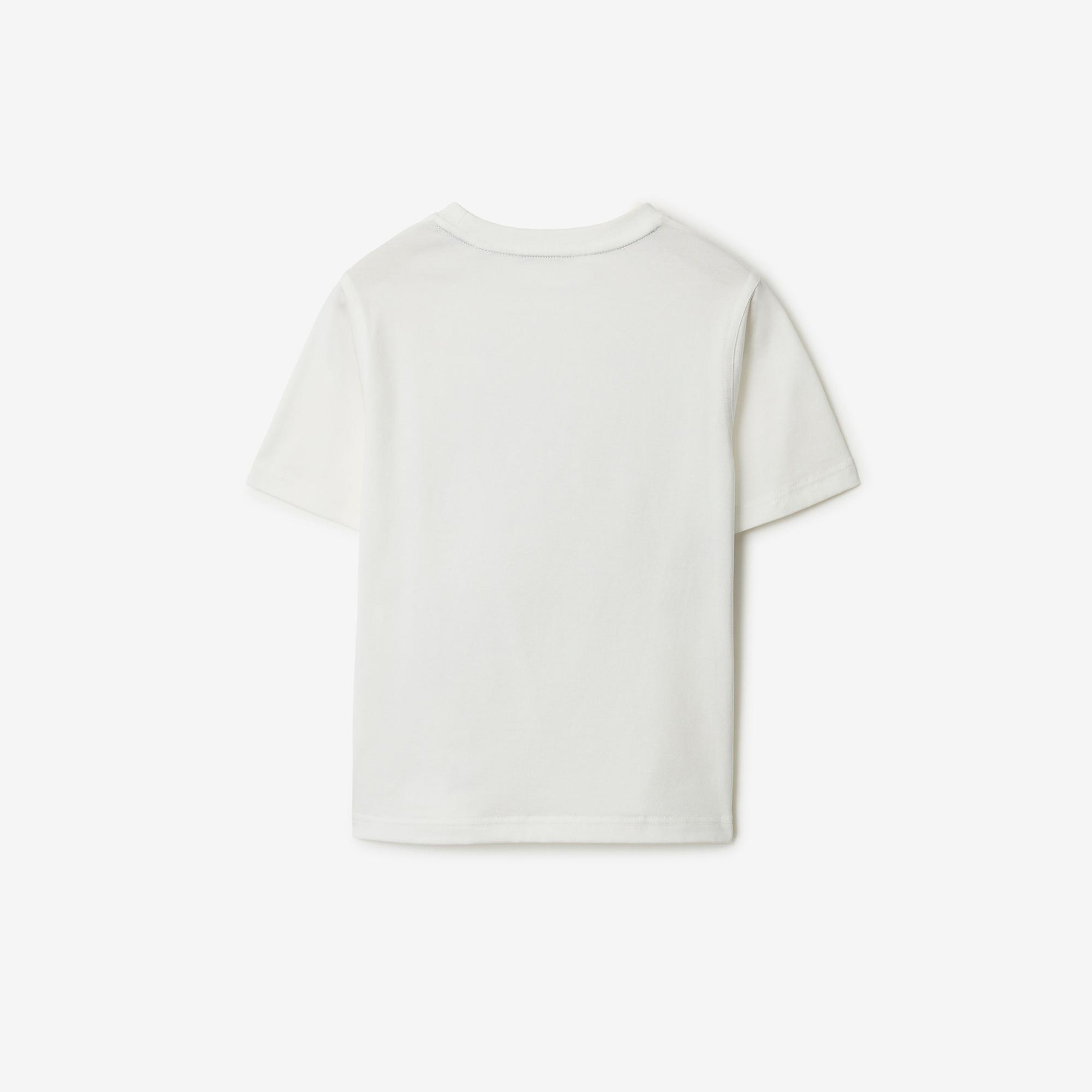 Burberry Cedar Knight Cotton Çocuk Beyaz T-Shirt