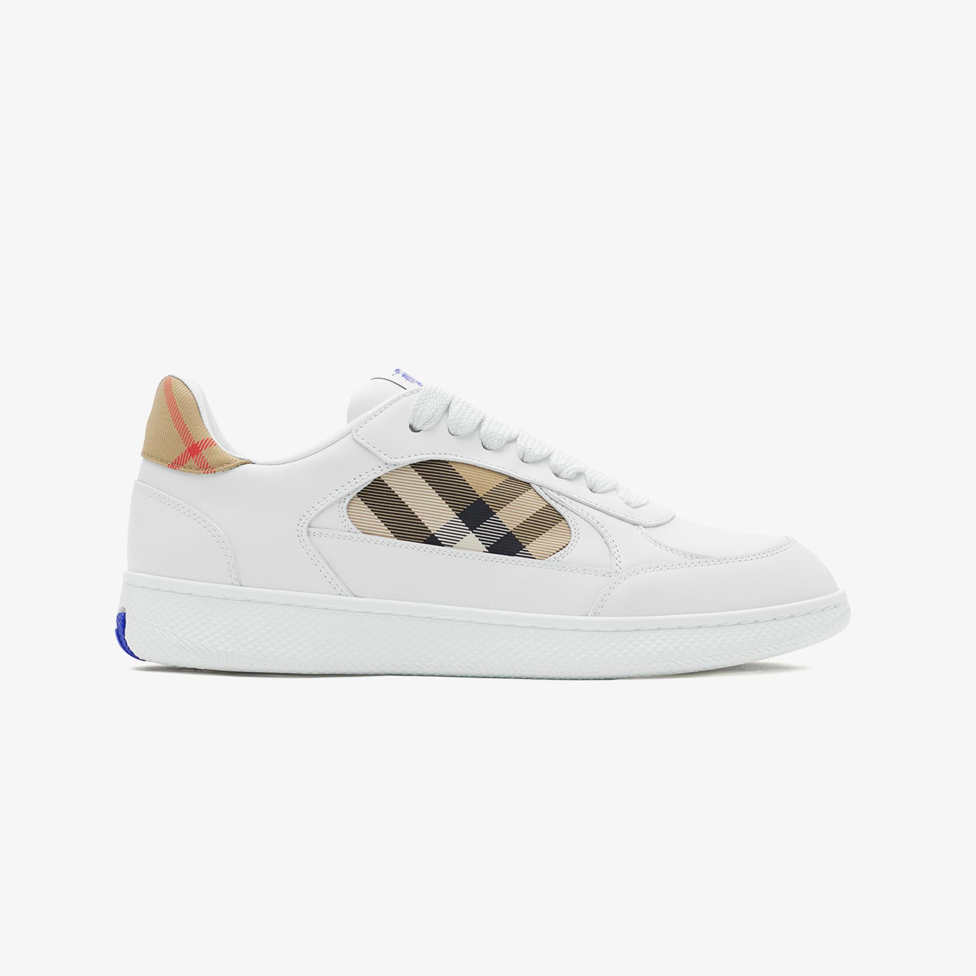 Burberry Mix Leather And Terrace Kadın Beyaz Sneaker
