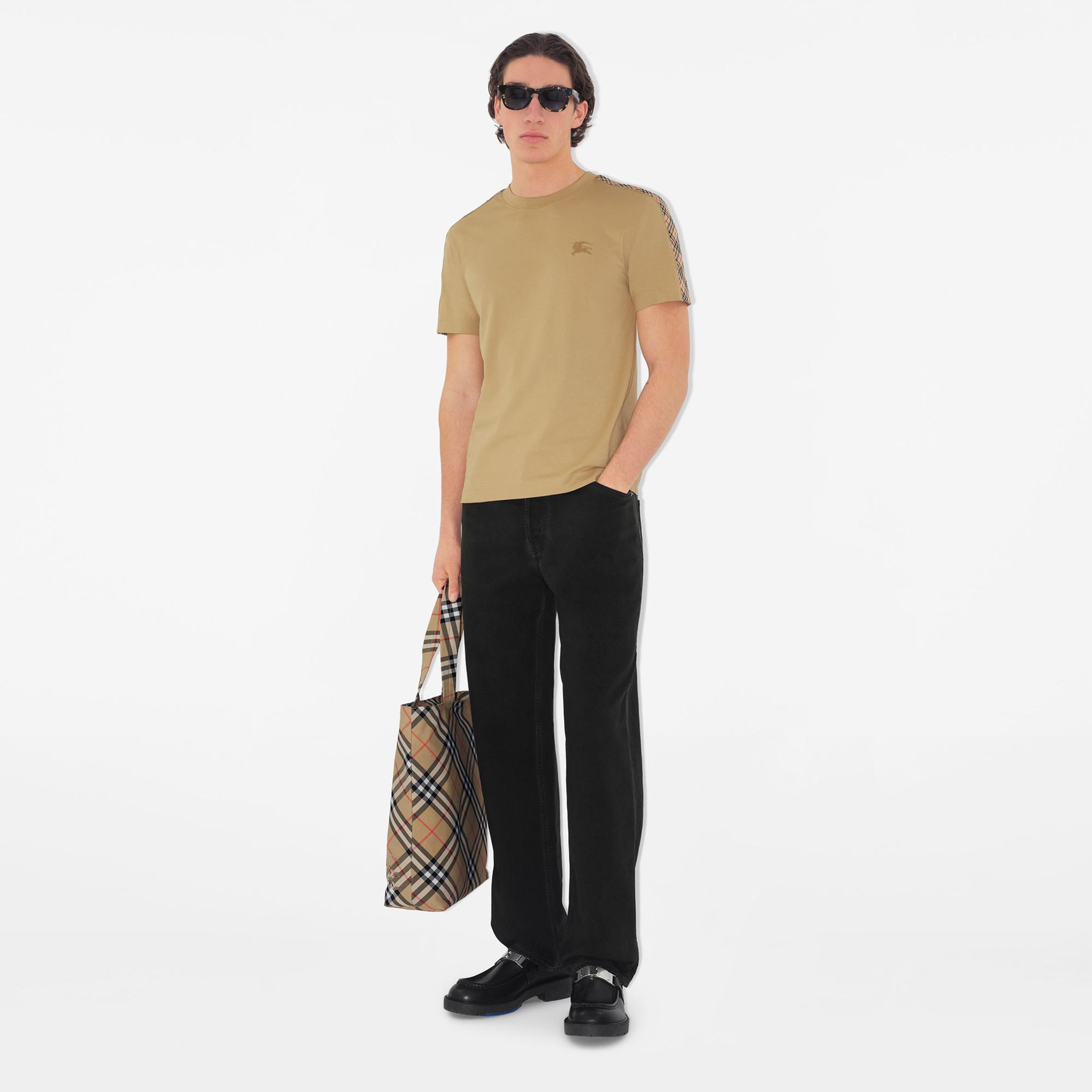 Burberry Tal Trim Cotton Erkek Bej T-Shirt