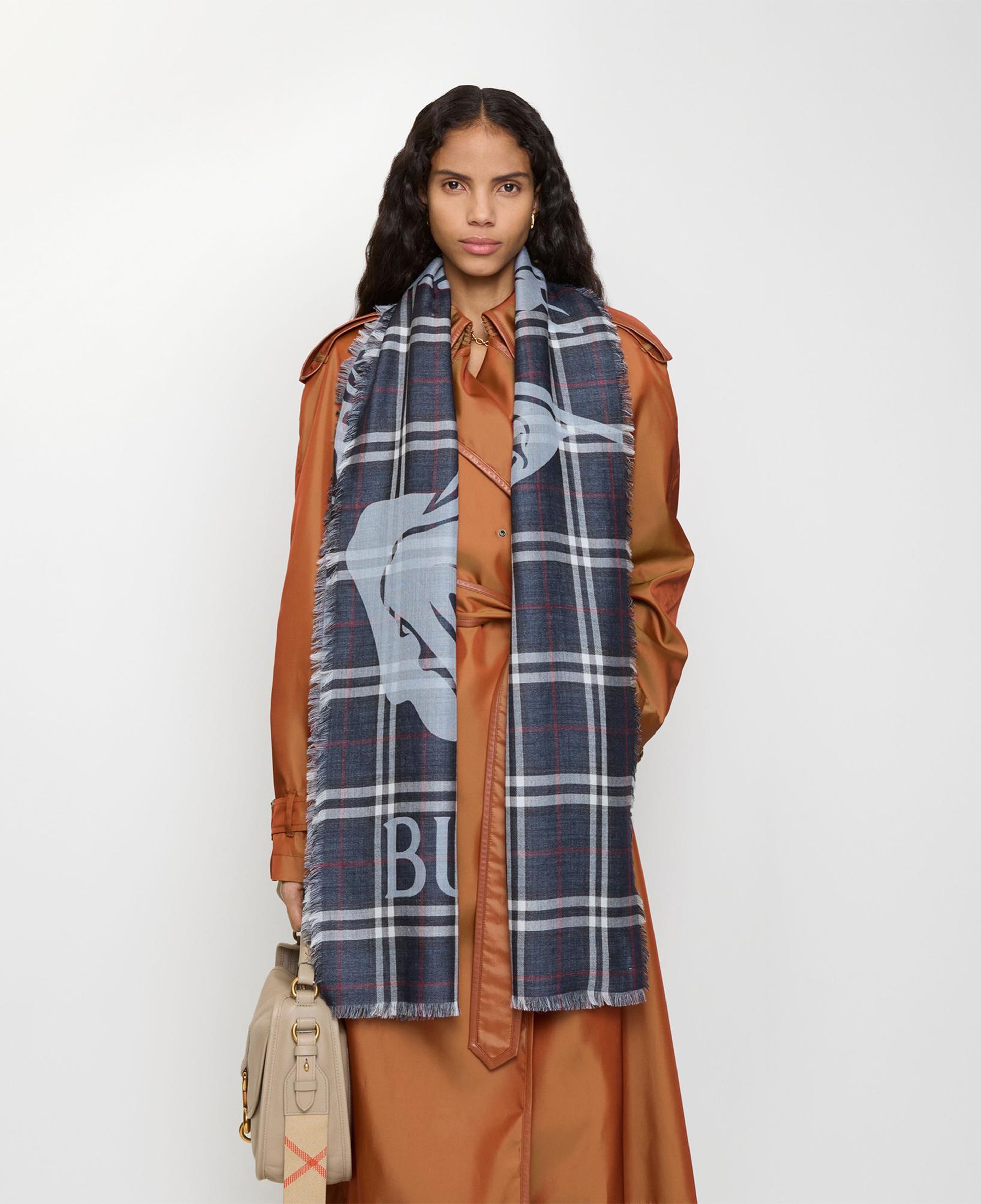 Burberry 200X70 Ekd Check Kadın Lacivert Atkı