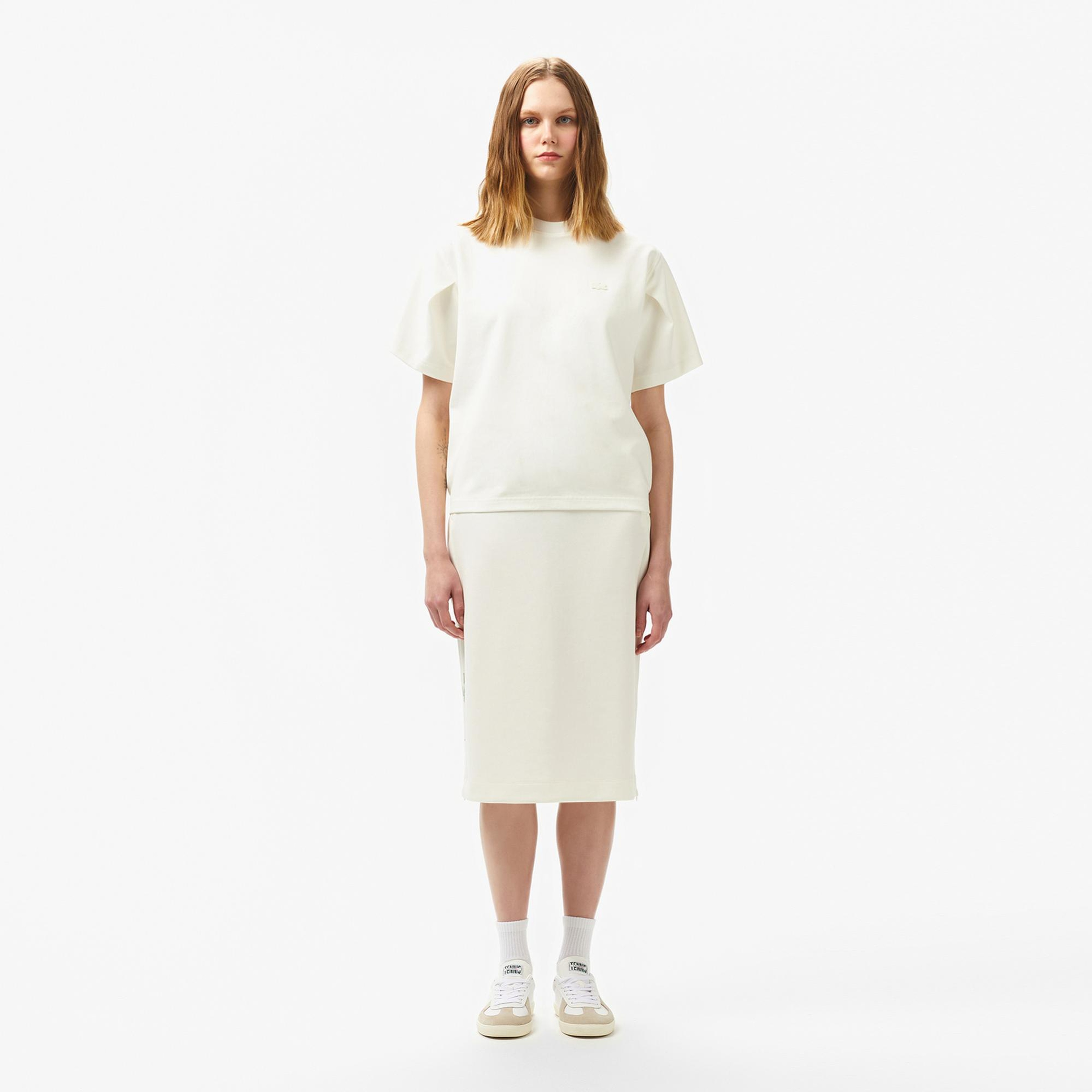 Lacoste Kadın Bisiklet Yaka Beyaz T-Shirt