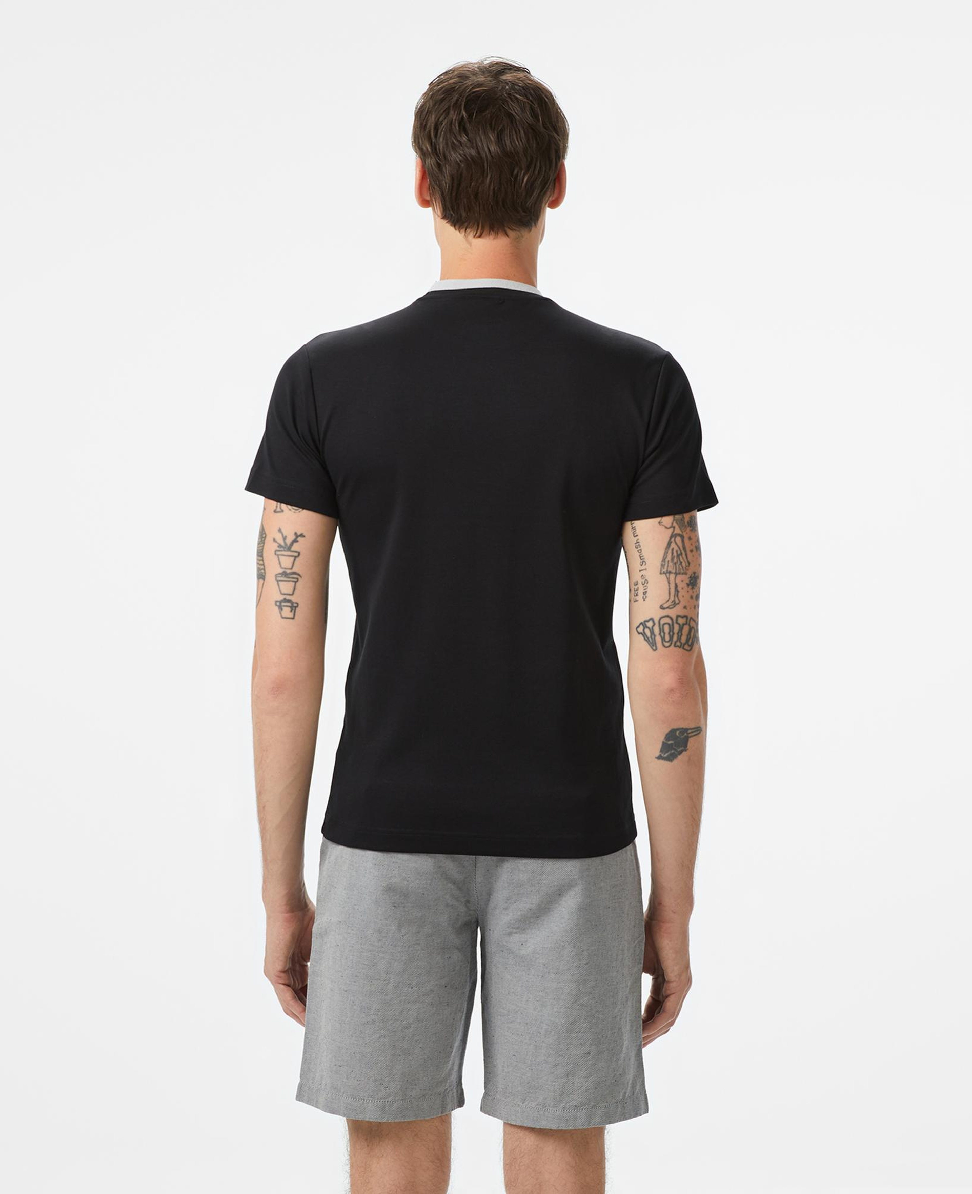 Lacoste Erkek Slim Fit Bisiklet Yaka Baskılı Siyah T-Shirt